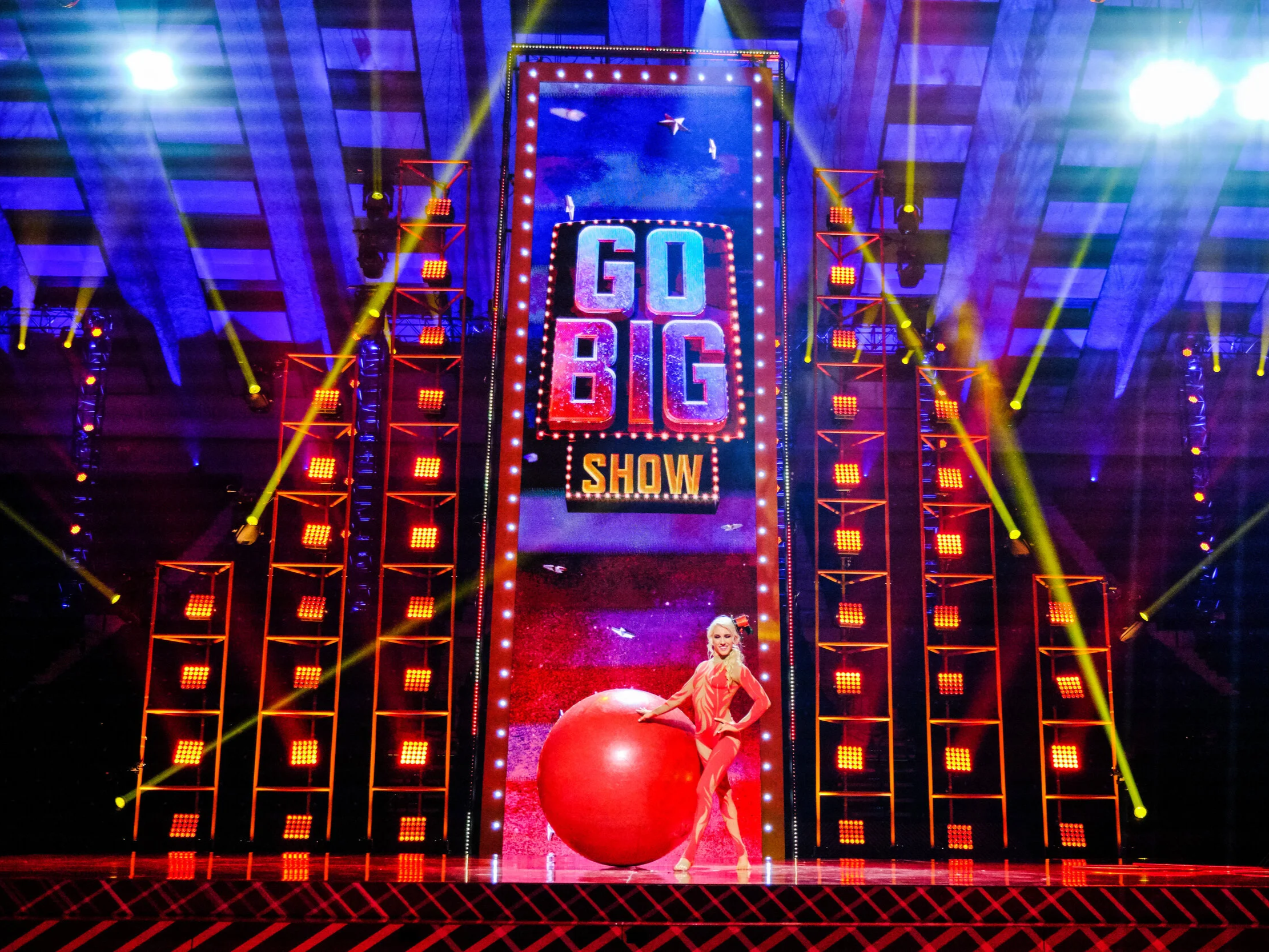 Go-Big Show: 
Featured performer on TBS's extreme talent competition series showcasing large-scale circus and stunt performances.