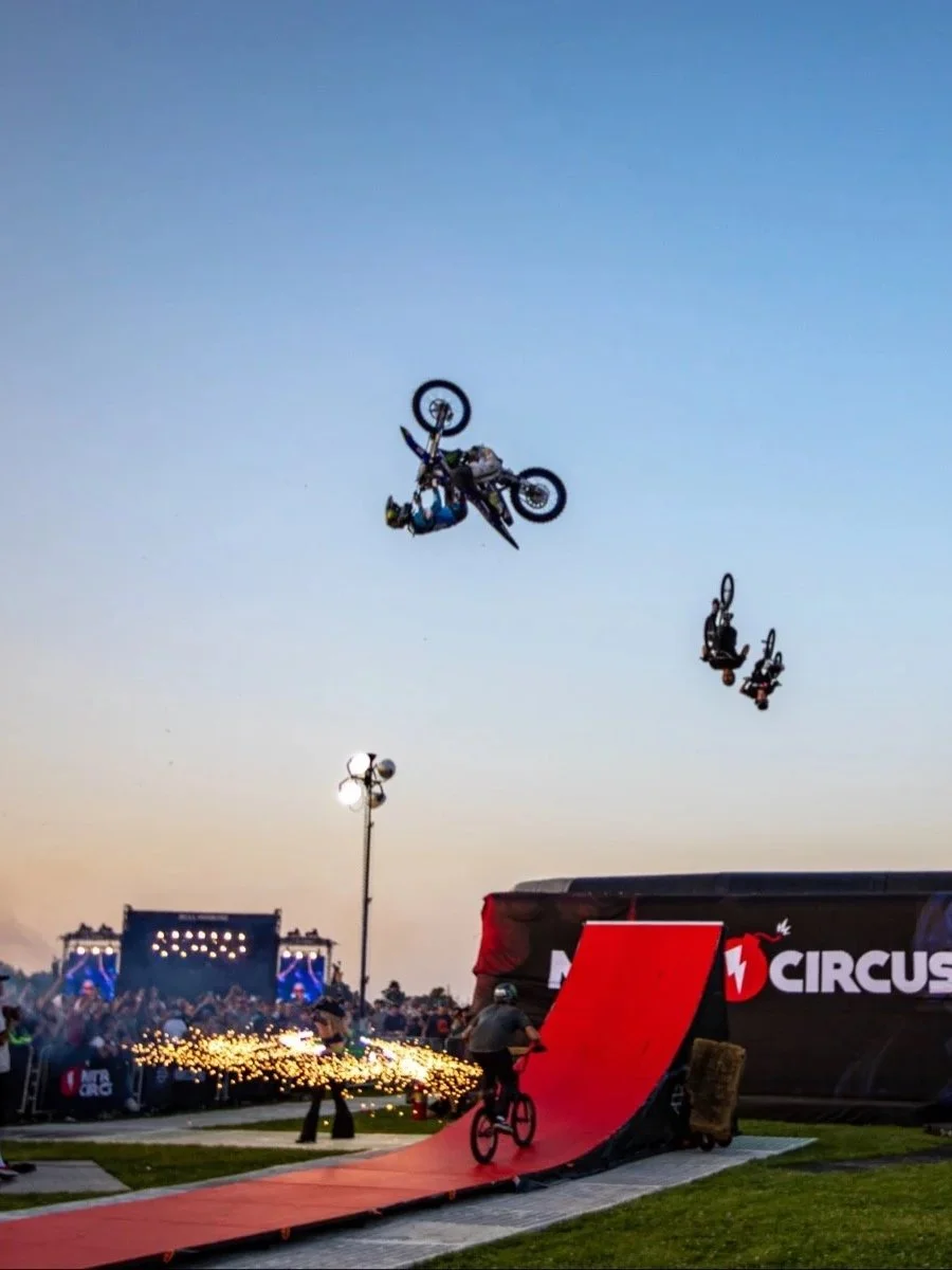 Harley-Davidson Homecoming Festival:
Featured by Monster Energy at Harley-Davidson Homecoming Festival, Grace Good performed alongside Nitro Circus athletes in a high-energy stunt production, creating pyrotechnic effects as riders launched over her d