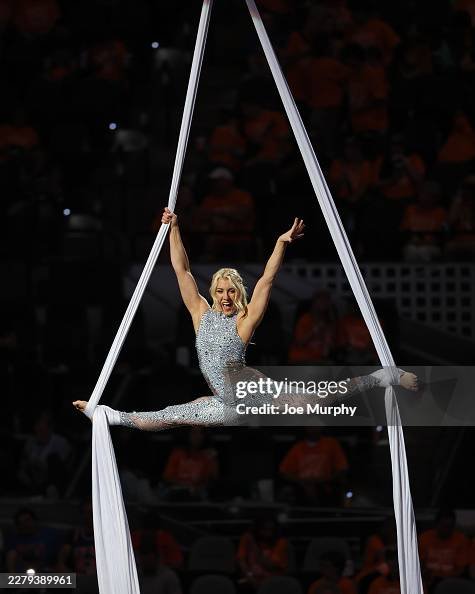 NBA Finals (2026)– Spurs vs. Knicks
Featured aerial silks halftime performance during Game 1 of the 2026 NBA Finals in San Antonio.