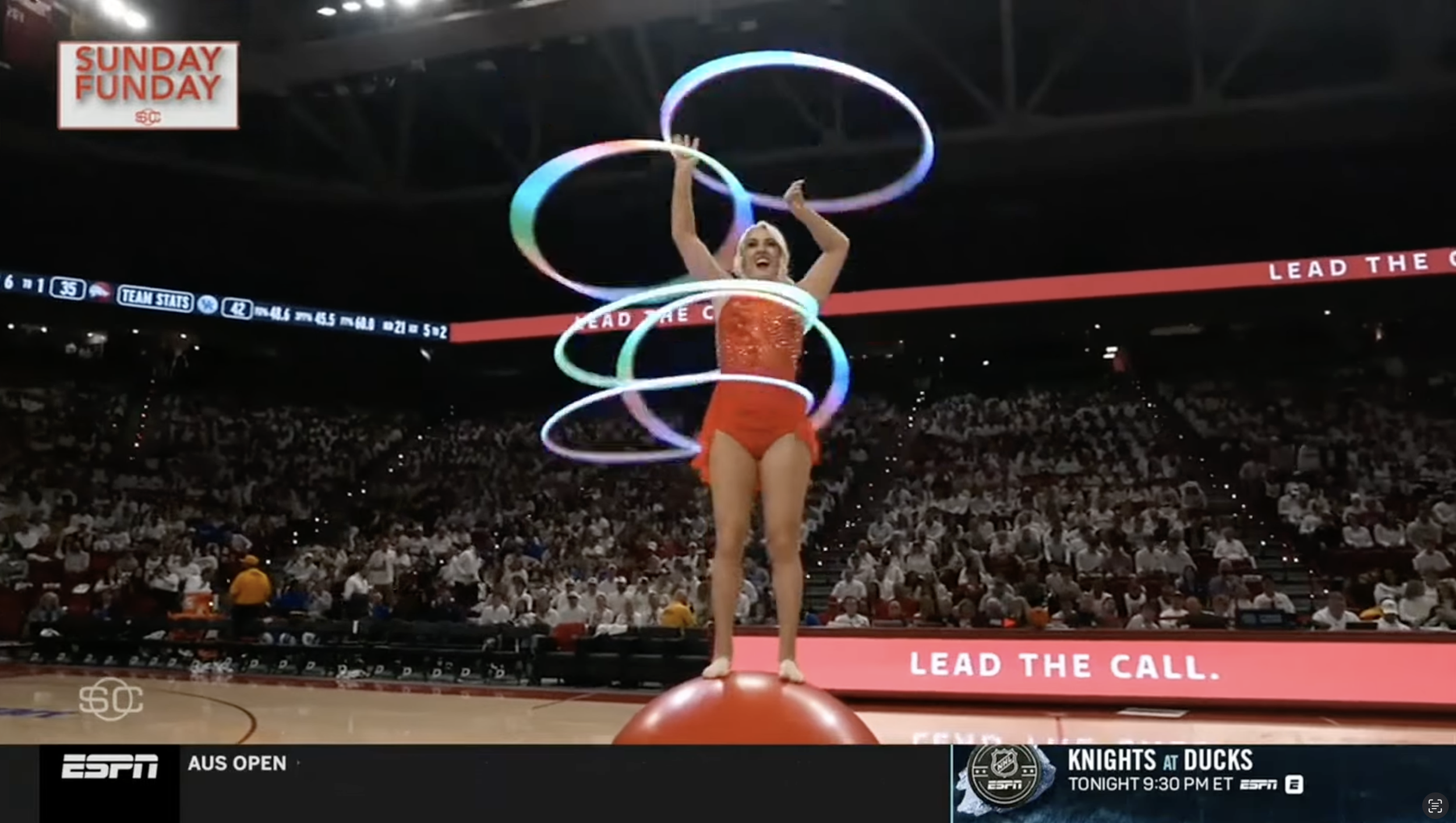 ESPN SportsCenter Feature (ESPN):
National sports media feature highlighting Grace's halftime entertainment career.