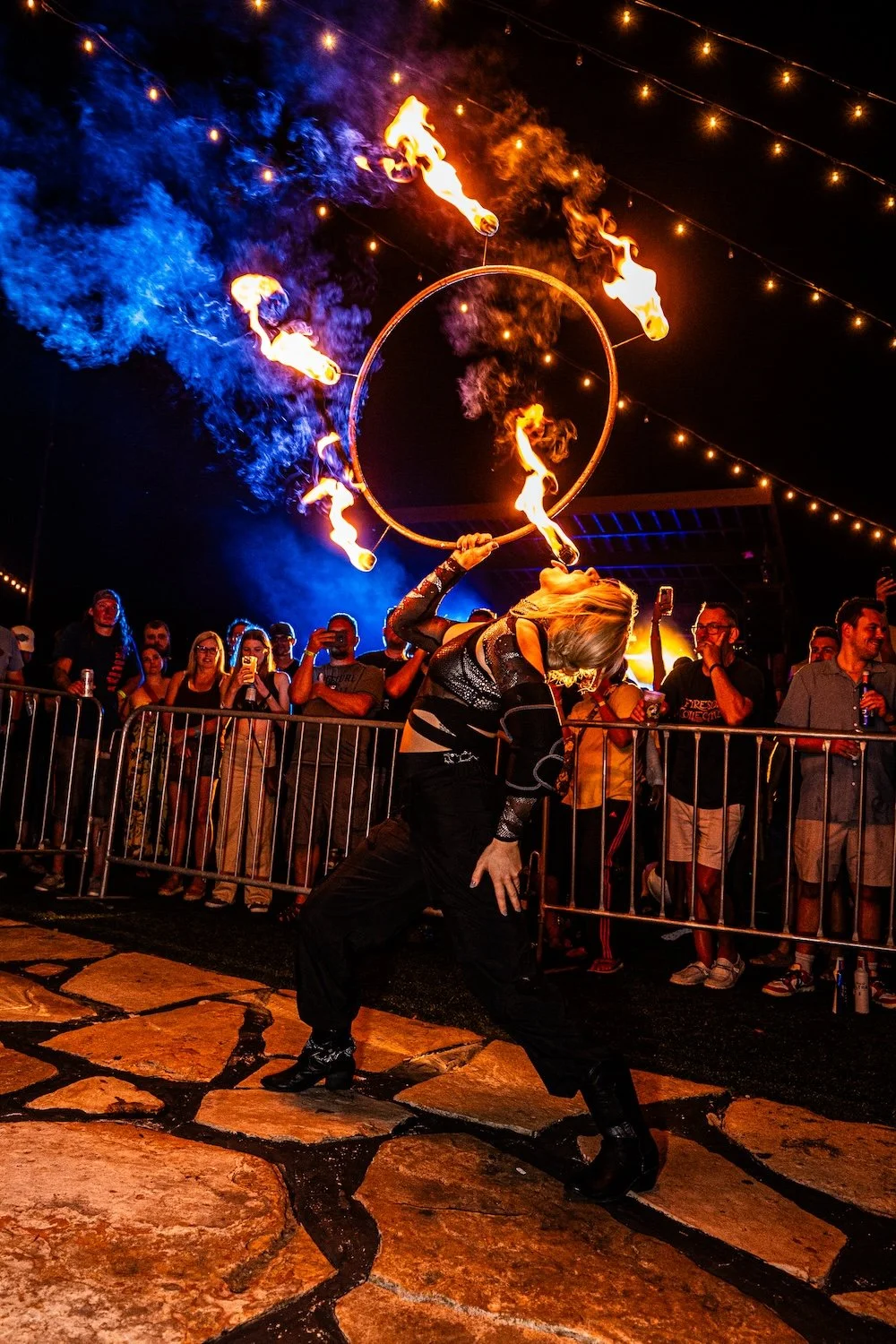 Lake of the Ozarks Shootout:
As part of Monster Energy's entertainment lineup, Grace Good brought fire performance and circus artistry to the Lake of the Ozarks Shootout, one of the nation's largest powerboat racing events.