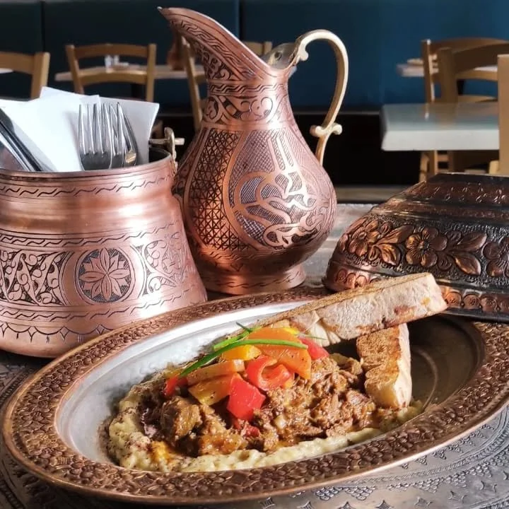 Pulled lamb over smoked eggplant, come and try Hunkar Begendi, a traditional dish from the Ottoman Sultans kitchen