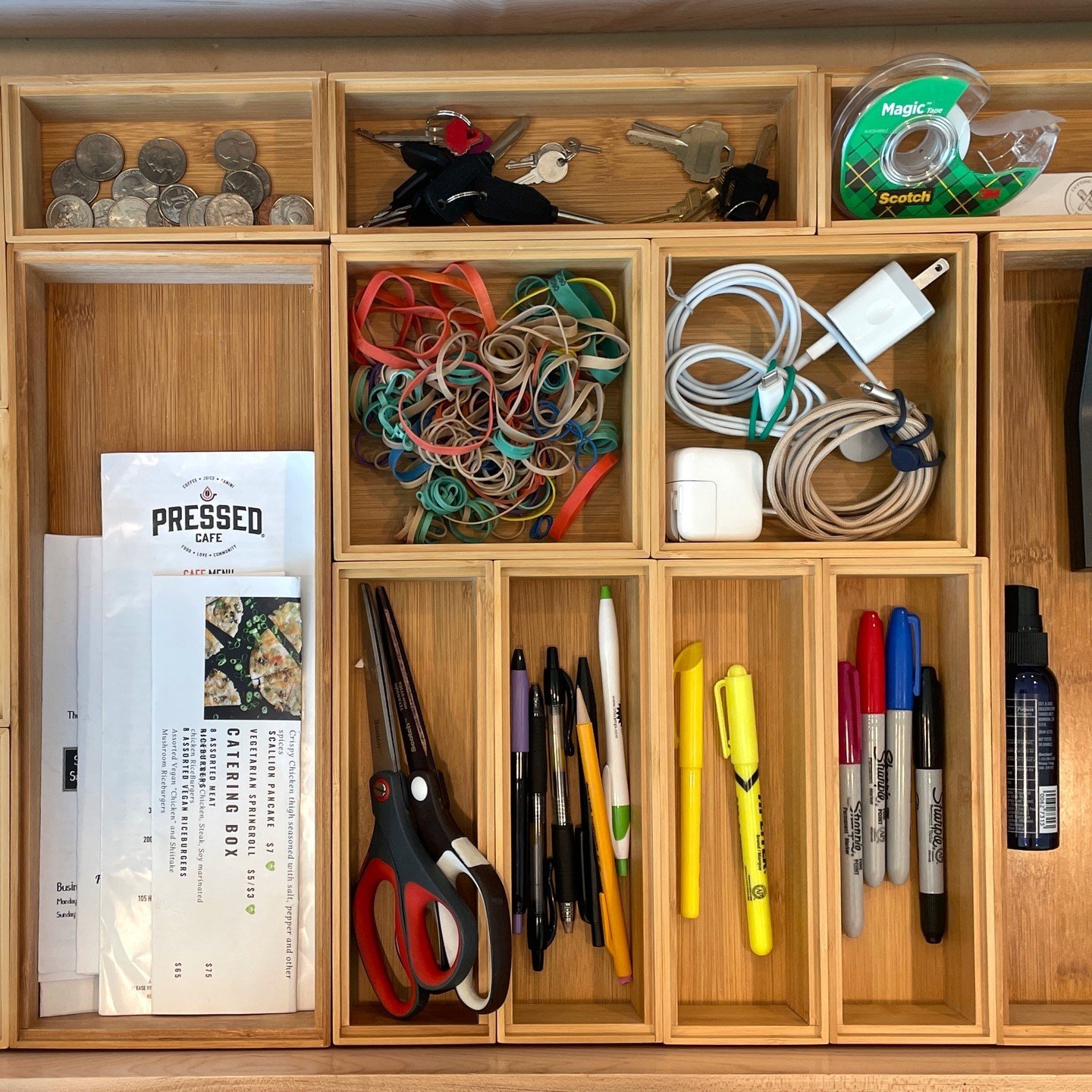 💕PRODUCT WE LOVE 💕
Individual drawer organizers let you build out your drawers to fit exactly what you have. They come in many different sizes, so it's best to map out your categories and measure your space first. 

Check out these bamboo organizer