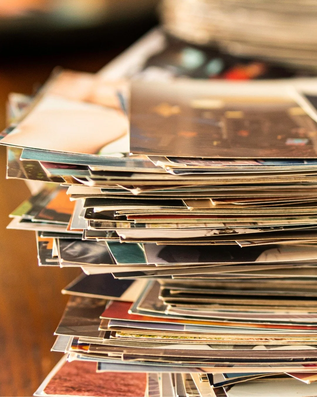 Let's get started with those boxes, bags, and dusty piles! Gather your photos from all corners of your home and get ready to organize. Sorting is our first step because this will help you clarify your intentions with these photos. The most important 