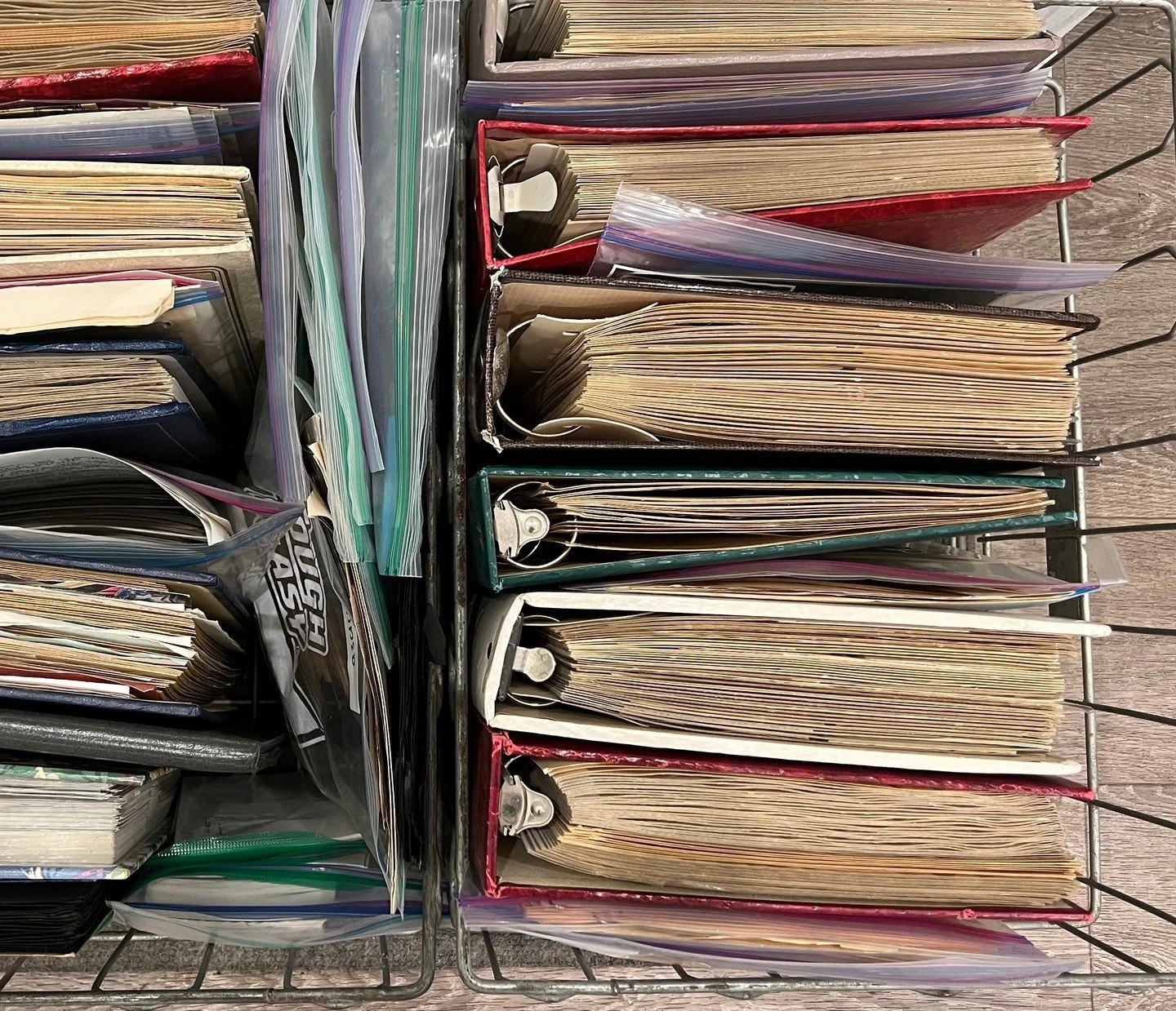 We find plastic bags, shoeboxes, full albums, airtight bins, and file folders full of photos in our clients' homes. Some are organized by year or event, while others are entirely random. Most printed photos are a mystery to the generations that are t