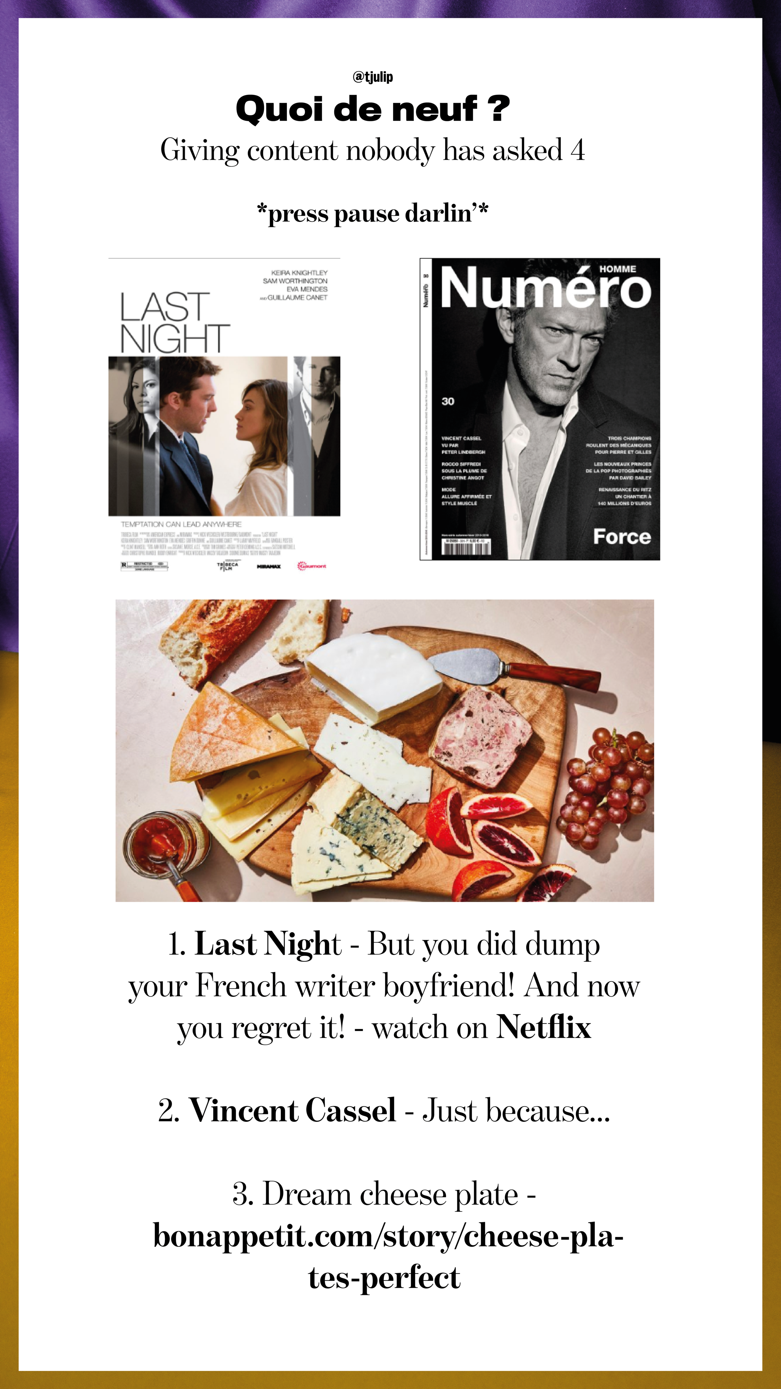 What about a French themed evening?