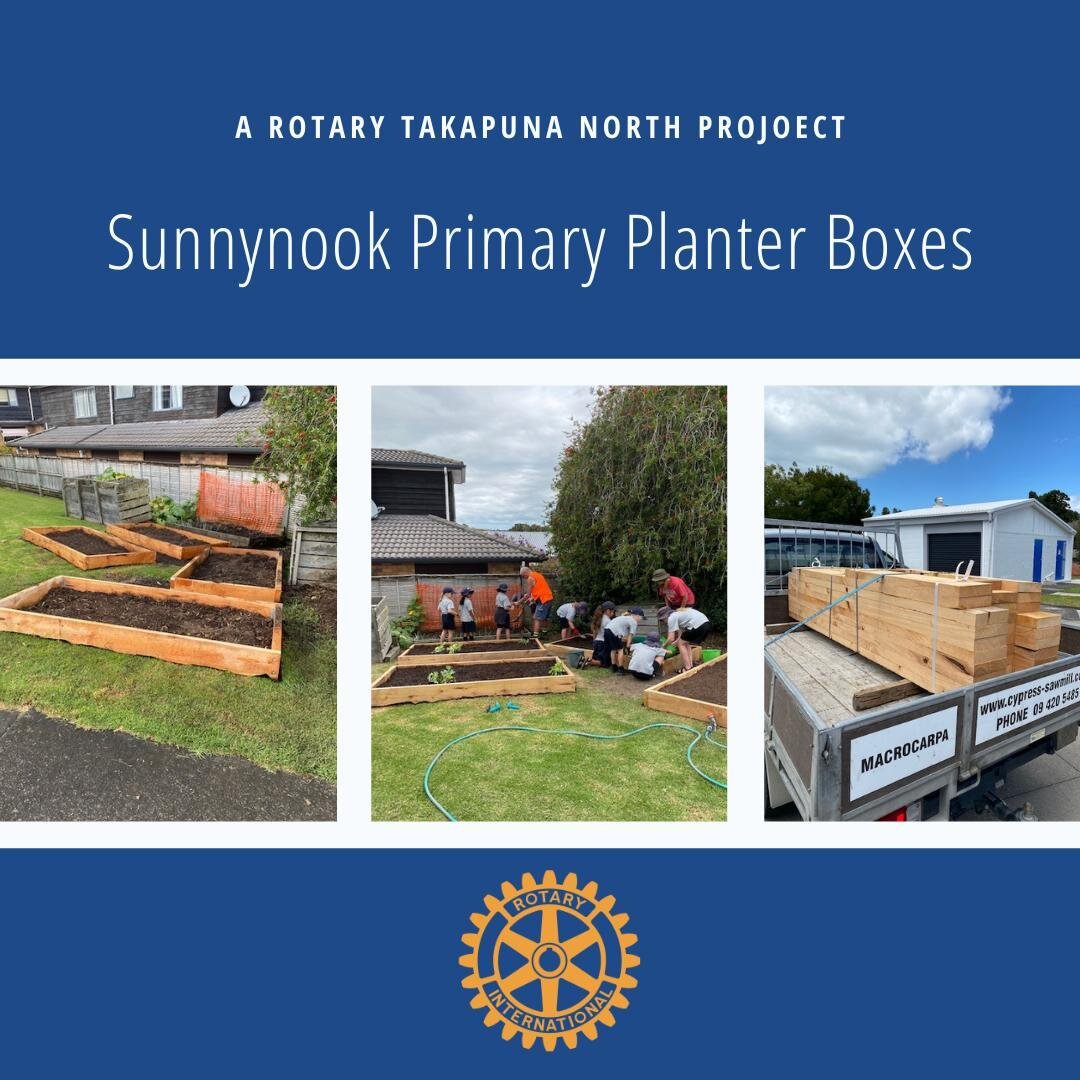 Making a positive difference to our youth at Sunnynook Primary!⁠
⁠
Takapuna North Rotary is building planter boxes so that the kids can be exposed to looking after nature and growing their own food. ⁠
⁠
We look forward to seeing the plants and the ki