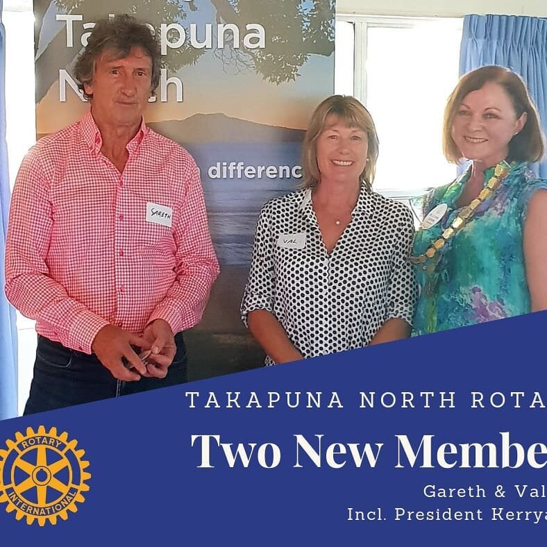 With the end of the year approaching quickly, we are glad to welcome two new members to Takapuna North Rotary. Gareth &amp; Valerie. Welcome aboard.