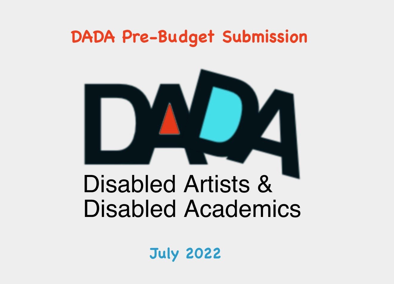 DADA Pre-Budget Submission 2022