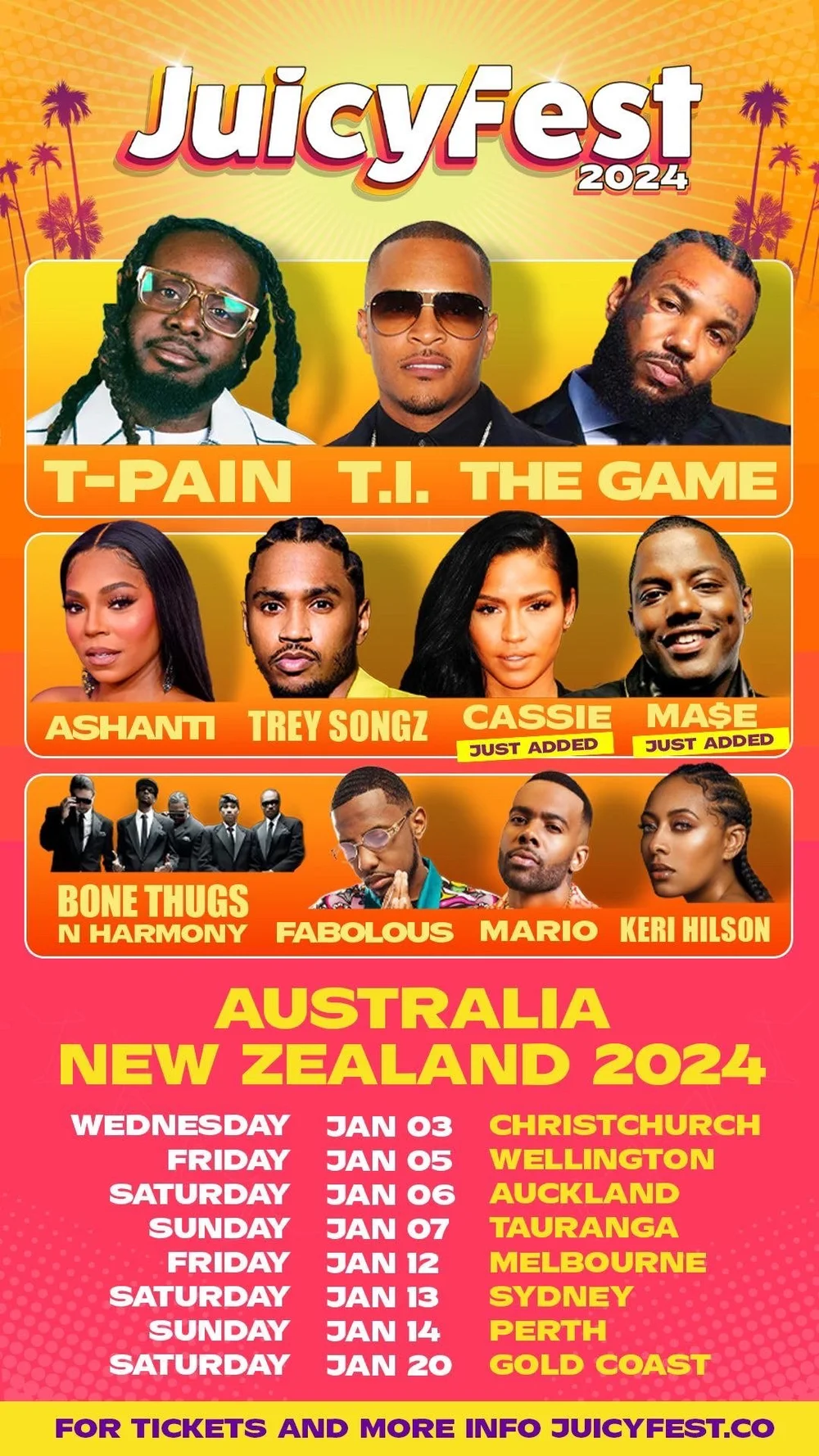 Juicy Fest 2025 Christchurch Dates Bella Carroll