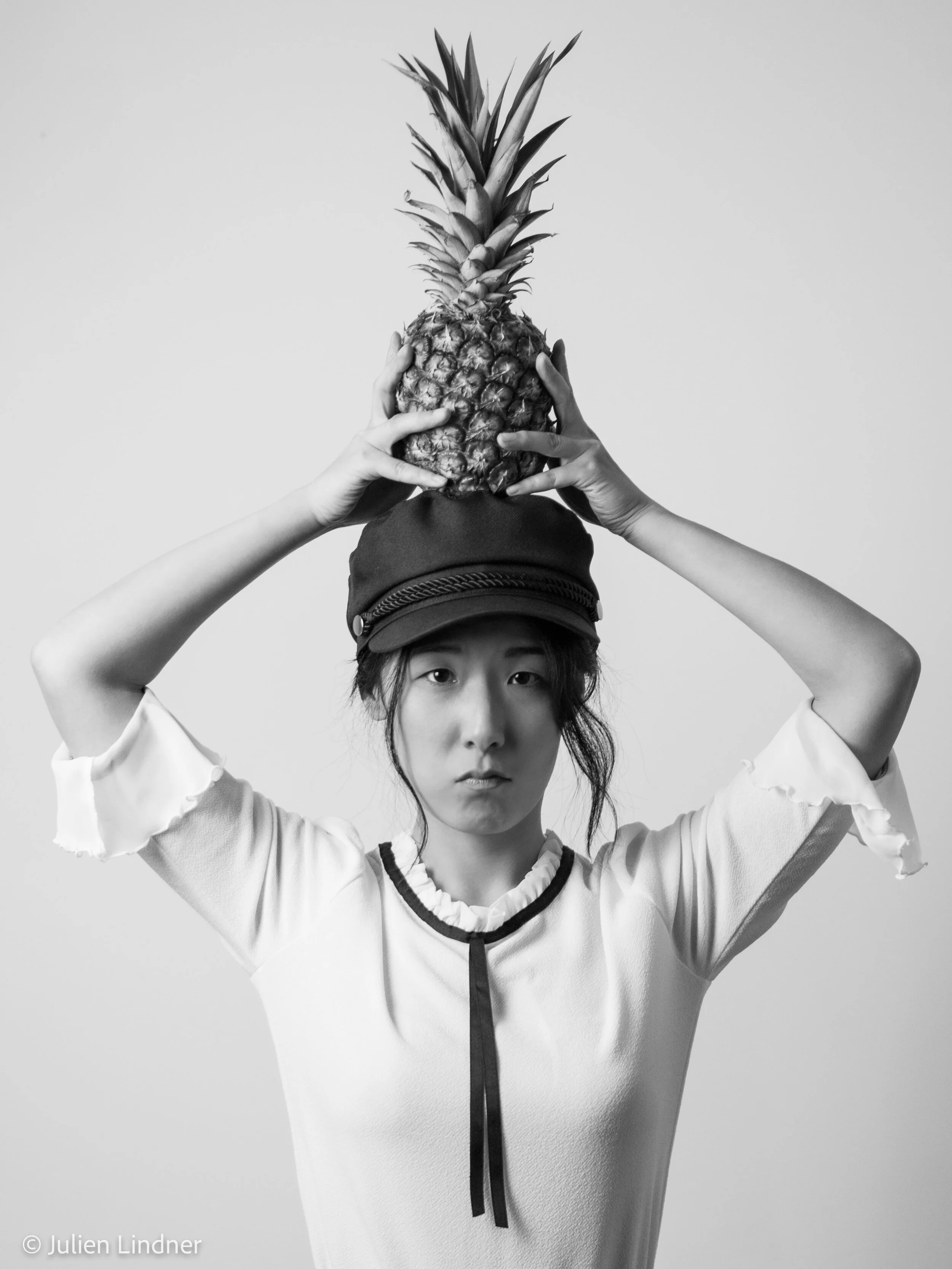 Xiting and her friend Mr. Ananas 