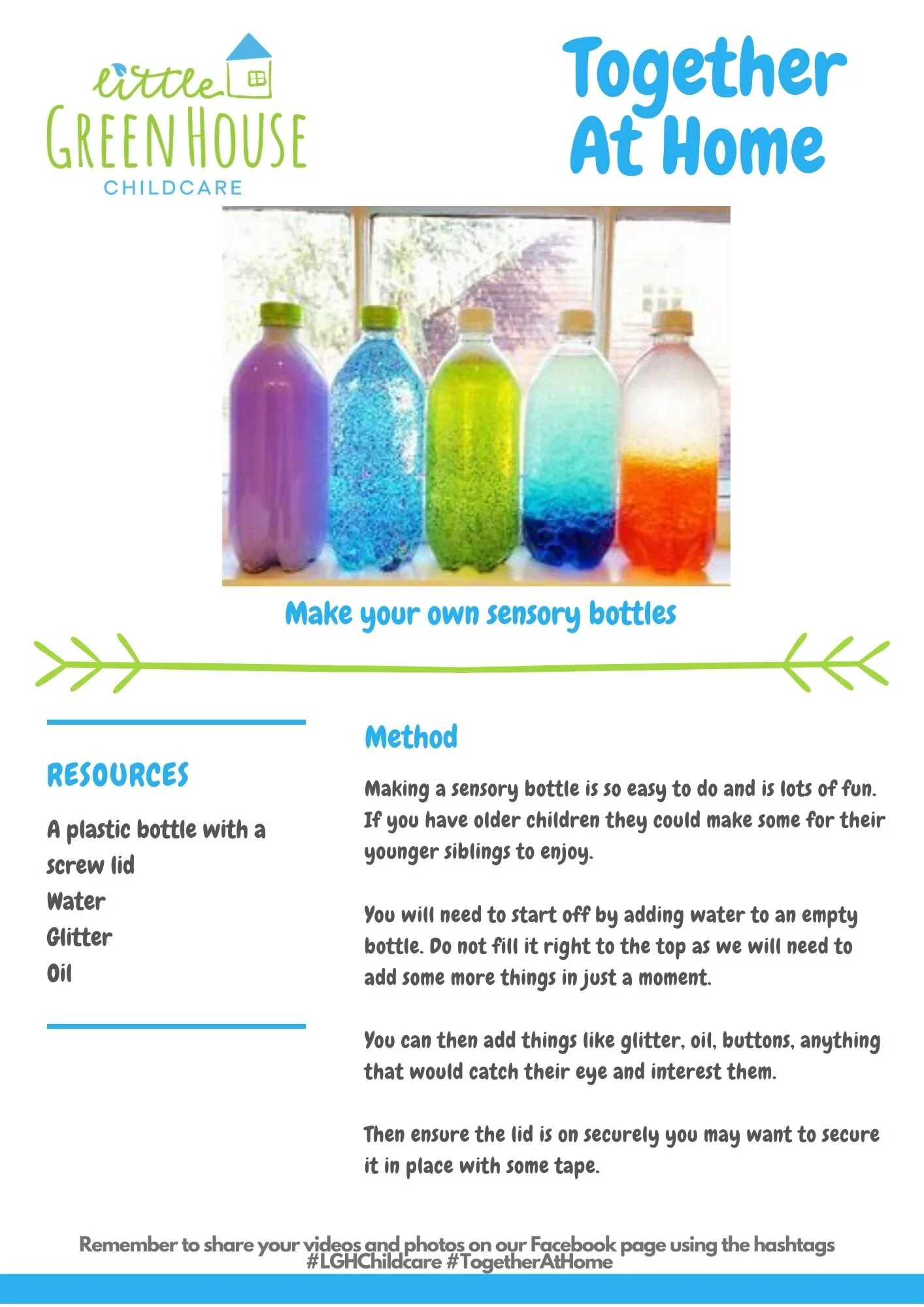 Homemade sensory bottles — Little Green House Childcare