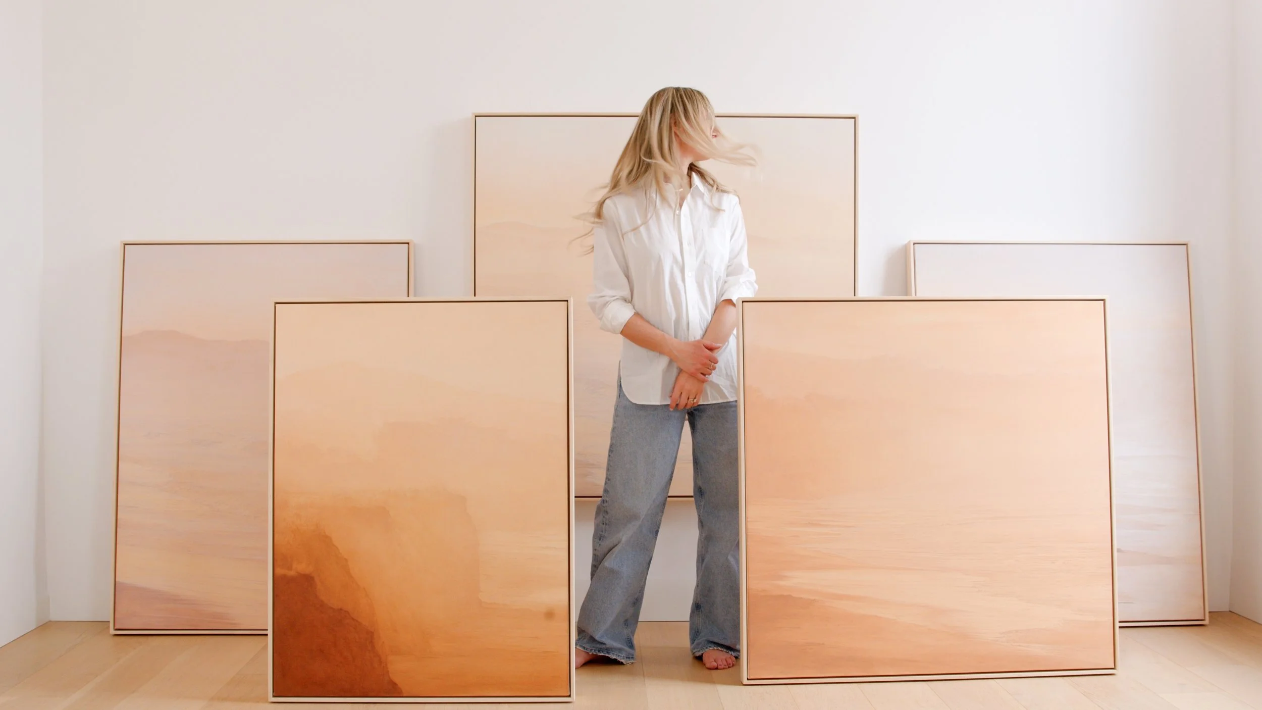 "No Hard Edges" a collection of original oil paintings inspired by the softness and light of the west coast.