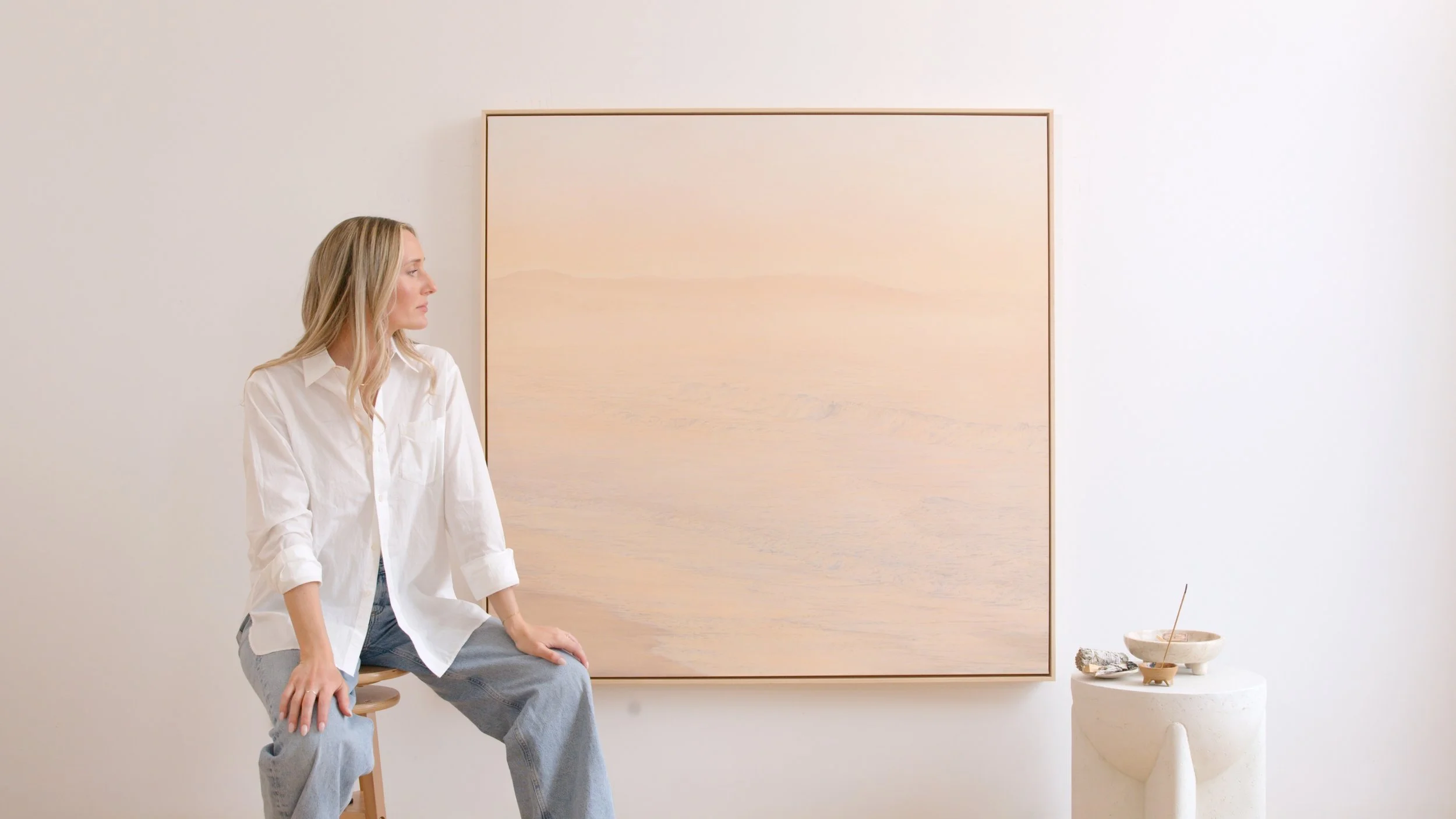 "No Hard Edges" an original oil landscape painting inspired by the softness and light of the west coast.