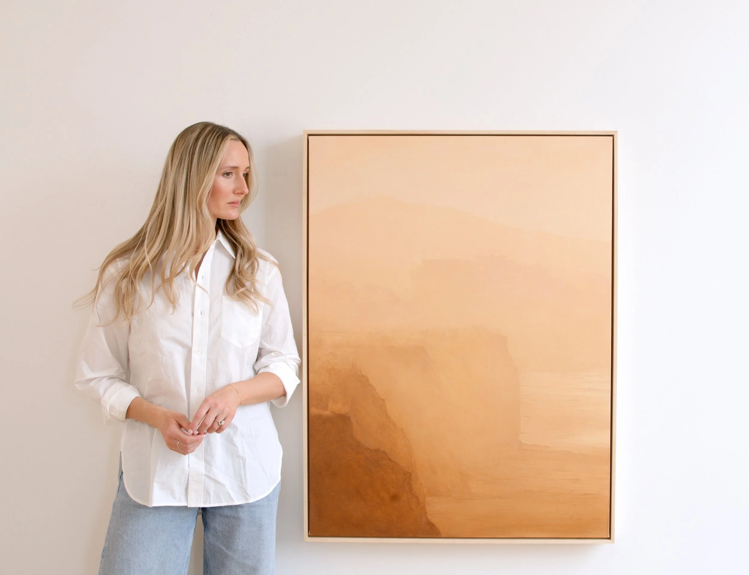 "There is magic here" an original oil landscape painting inspired by the softness and light of the west coast.