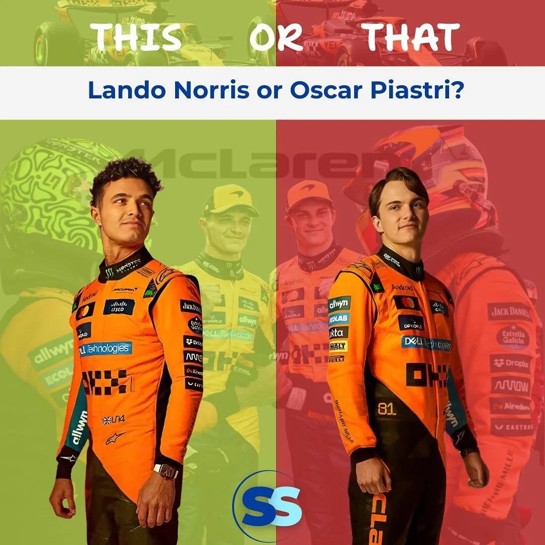 This or That 008: Who would you pick?
Lando Norris (@lando) or Oscar Piastei (@oscarpiastri)? 
Follow @sidelinesoundoff for your daily sports conversation!
#f1 #formula1 #formula1sport #formula1sport #f1news #f1racing #f1driver #landonorris #oscarp