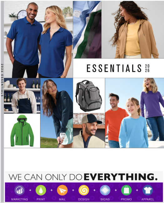 Allegra Marketing Merchandise "Essentials" catalog cover.