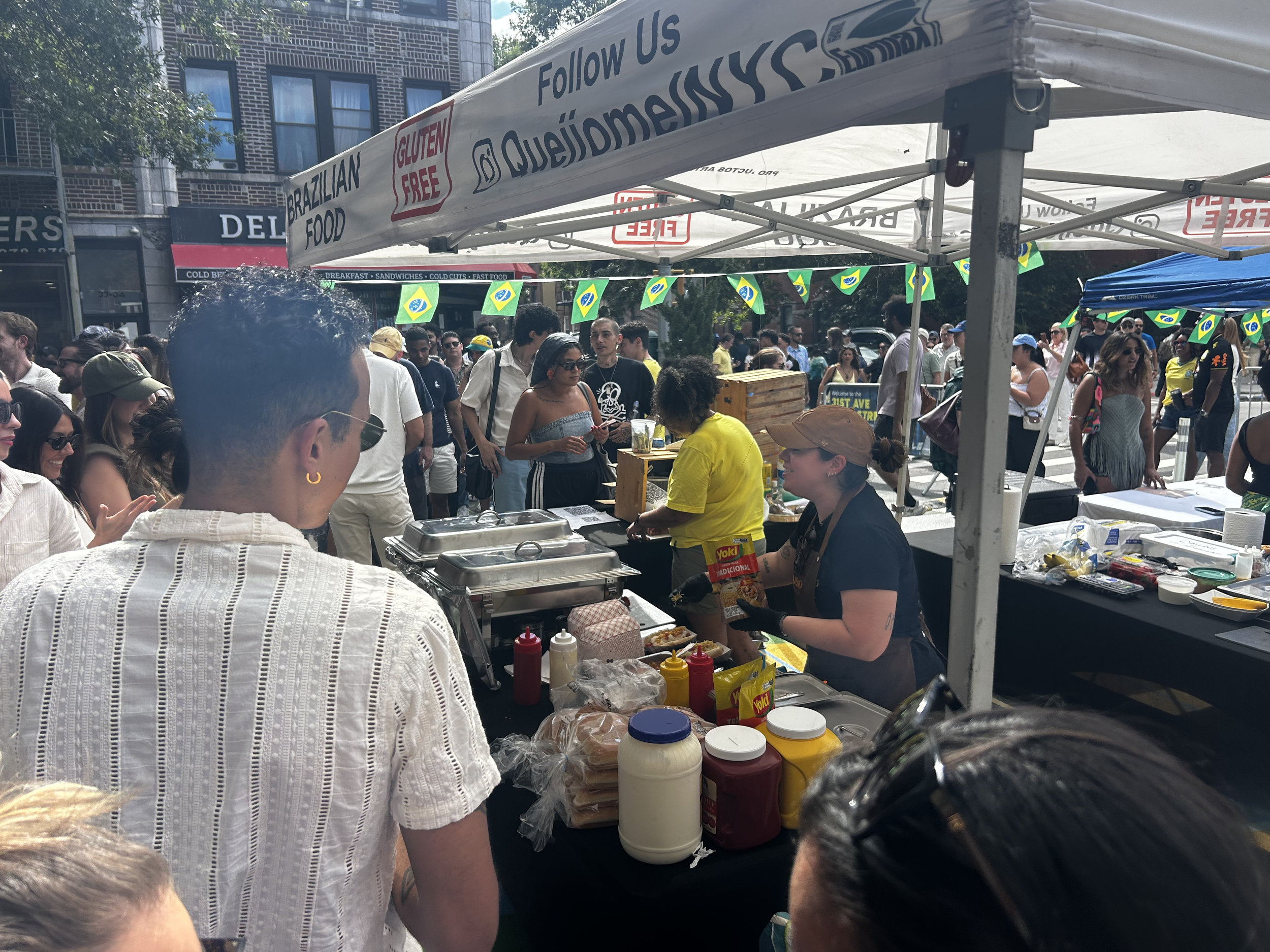  Traditional Brazilian foods like  churrasco  and  brigadeiro  garnered lines with over thirty people at Brasil Fest. 