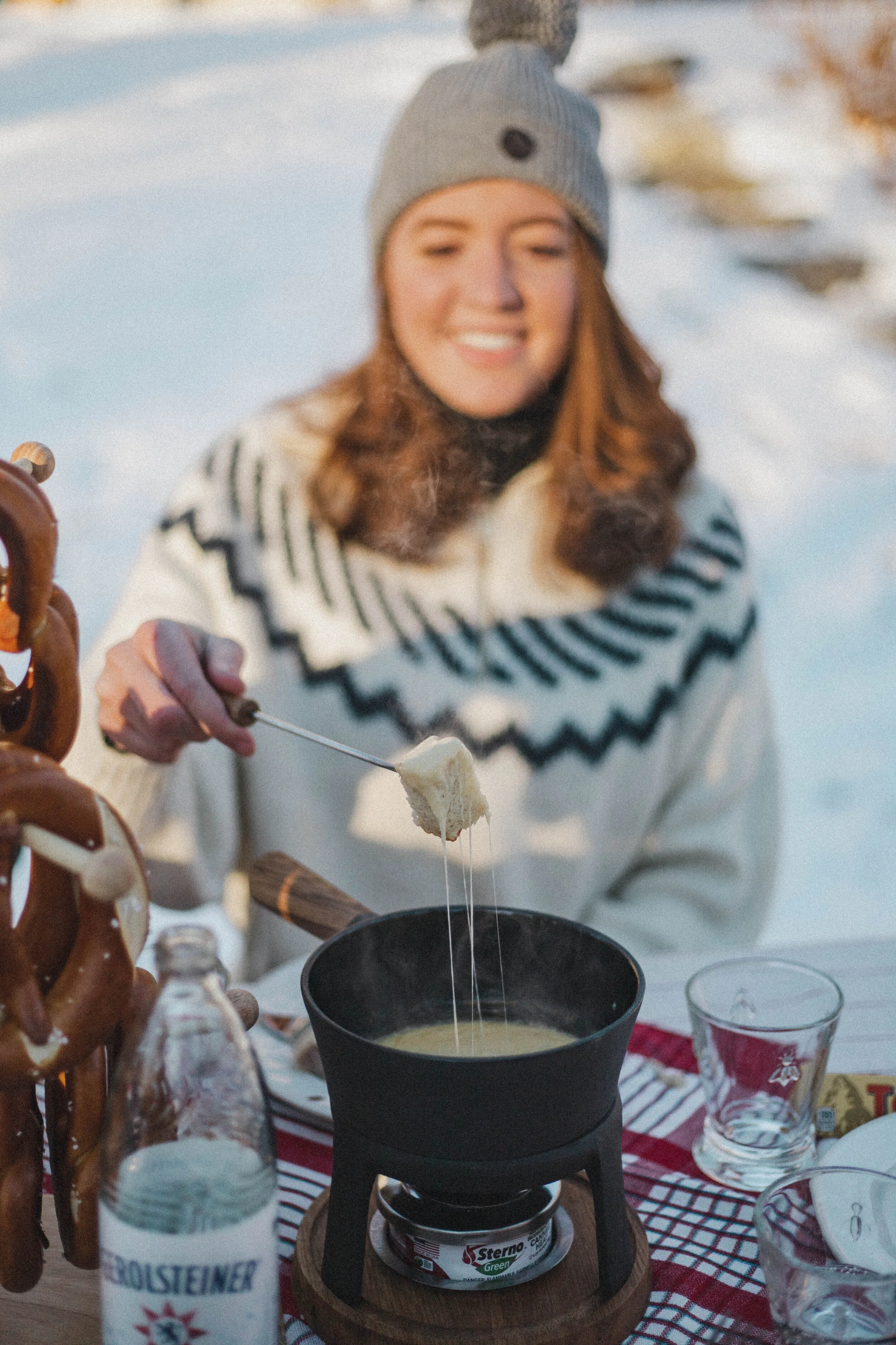fondue party, apres ski, wintertime, winter, snow, snow party,