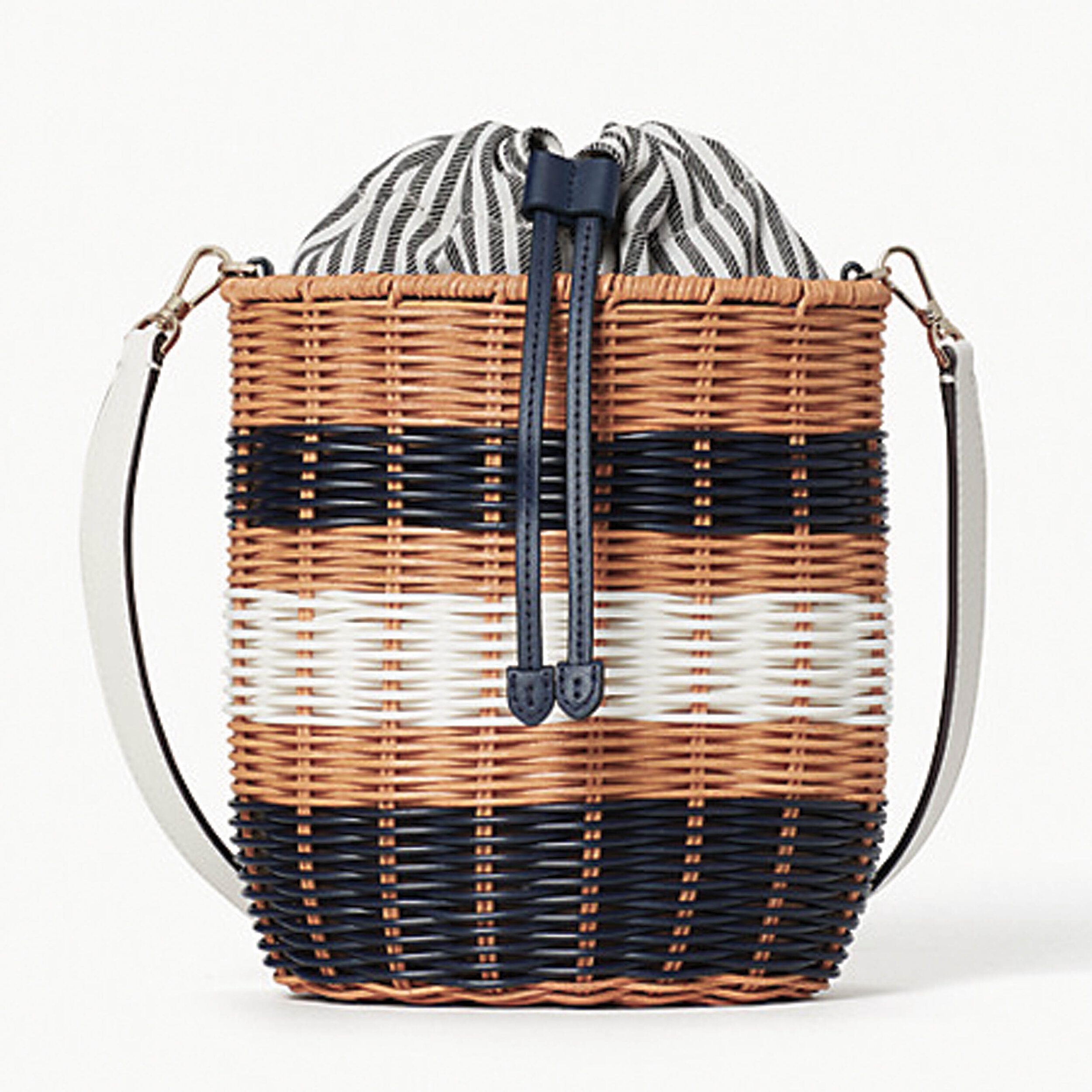 Striped Wicker Bag