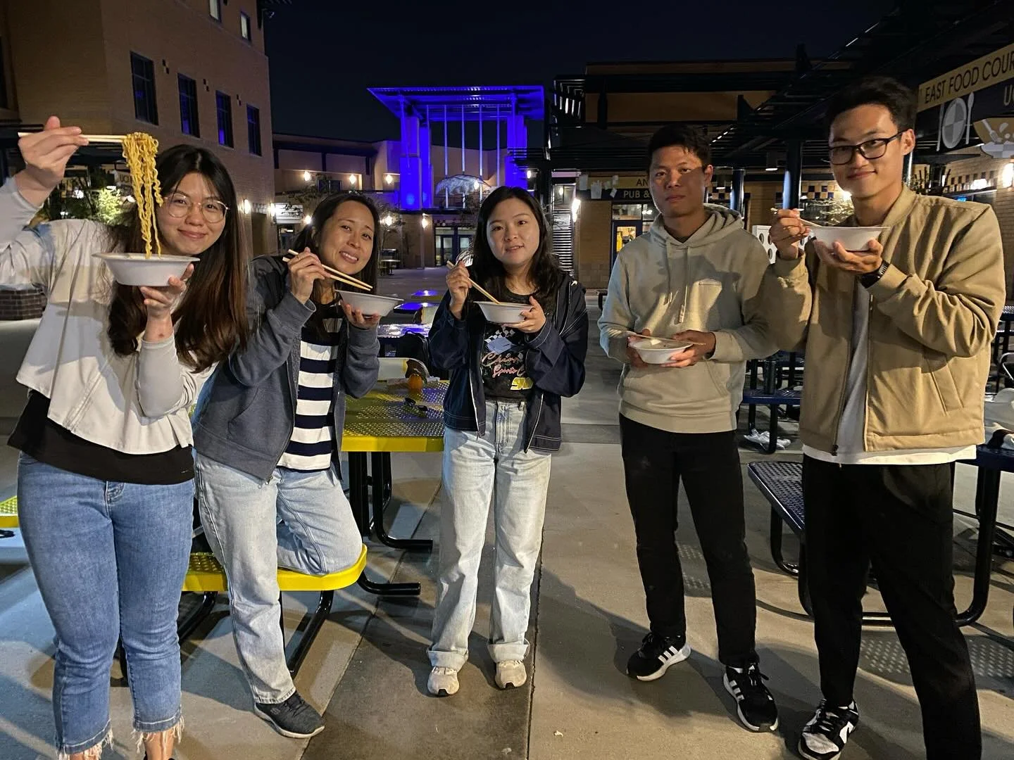 Bible Study on the Street 😎 

It was nice changing things up from our usual meeting location where we got to eat outside on Ring Road, cook some real ramen 🍜, and play some extreme games like giant throw throw burrito 🌯