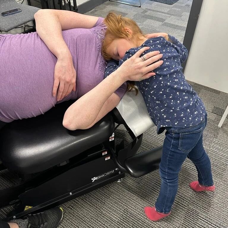 Can you feel the love in this picture?! We love when our patients bring their families in to share the Thrive experience!

We also want to congratulate this Mama on her 3rd baby!

Did you know that's it's safe and rewarding to receive chiro care duri