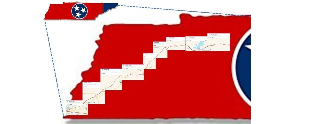 Slowly making my way across Tennessee… a little over a third of the way.