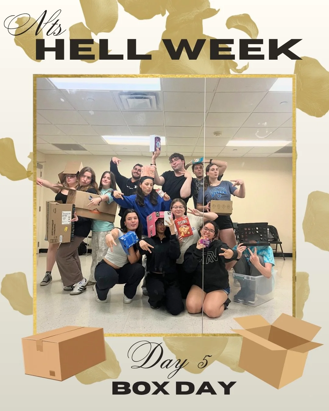 HELL WEEK👹😈 DAY 5: Box Day📦

Don&rsquo;t worry we didn&rsquo;t forget about box 📦 day‼️ Note to Self LOVES a good box🙂&zwj;↕️ who doesn&rsquo;t❓

🌹 NTS Presents: The Bachelorette 🌹
📅 May 3rd, 2026
📍 Lecture Hall 8 @ 11:30am

TICKET INFO:
🌹?
