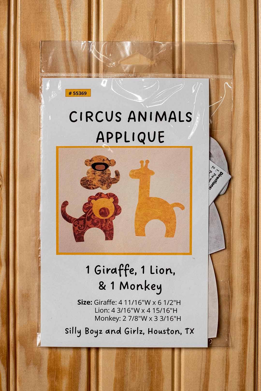 Circus Animals Applique Kit Light Batik Giraffe