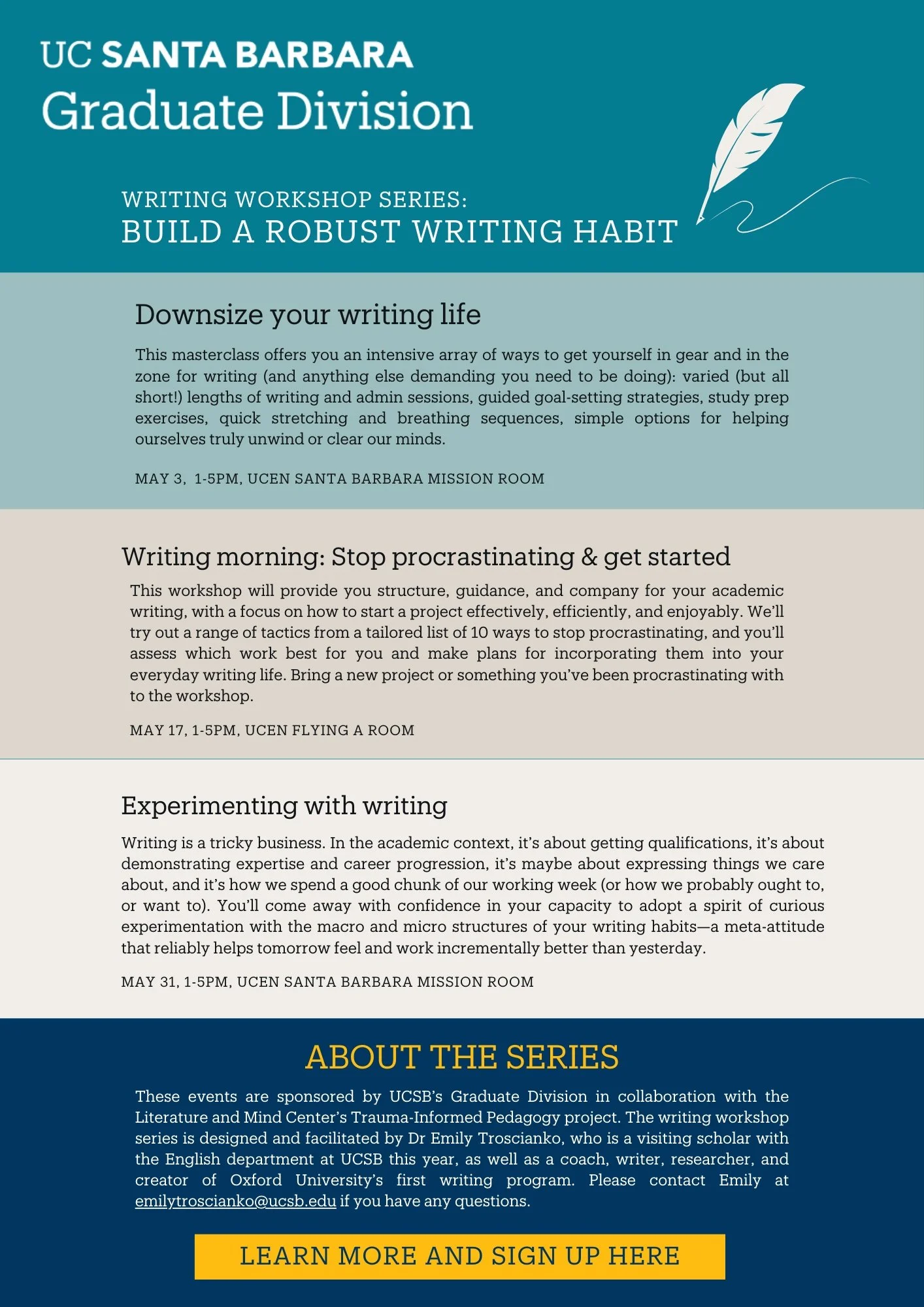 UCSB writing workshop series poster