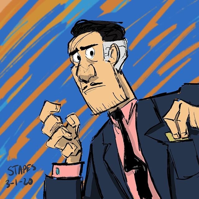 &ldquo;Here! Take my card.&rdquo; #gentleman #suit #card #characterdesign #asketchaday2020 #procreate