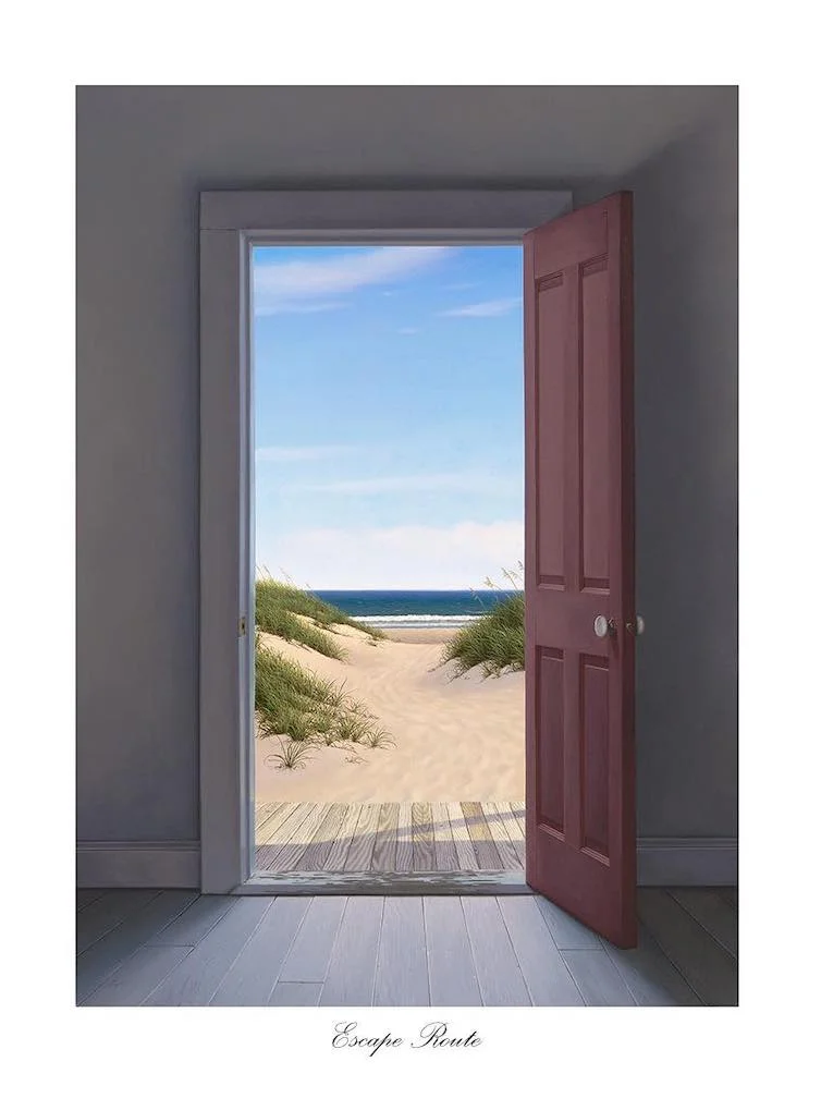 “Escape Route” A signed and Numbered Limited Edition Giclee Print on 100% Cotton Rag Paper. Edition Size: 360, Image Size 17x12 1/4 Sheet Size 21x16 Please allow 2 weeks for delivery. Thank you for your purchase.