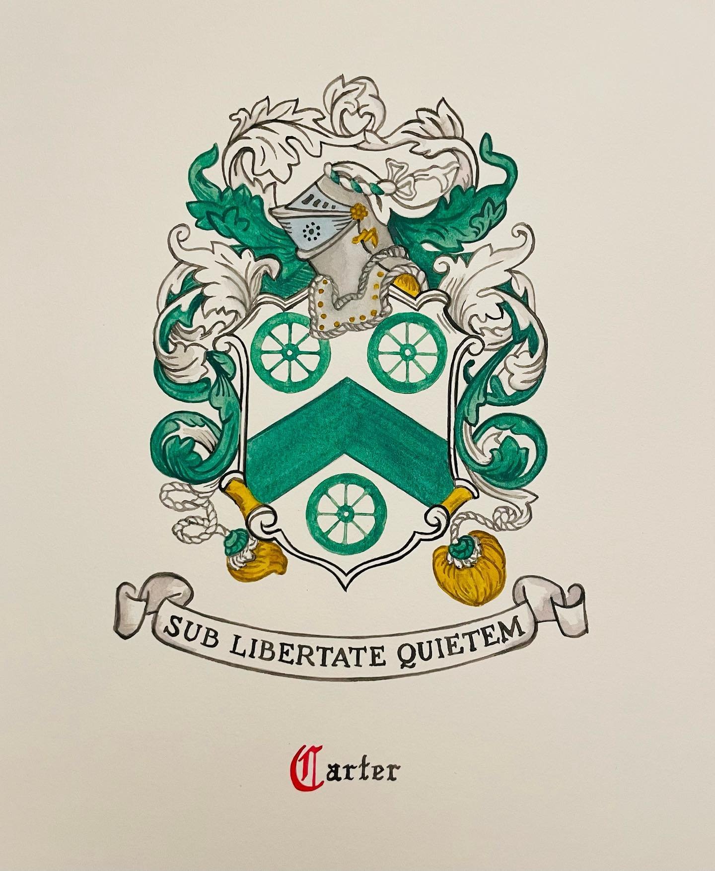Here&rsquo;s something I&rsquo;ve been doing a lot of lately: coat of arms paintings 🦌🛡🐆 #coatofarms #familycrest