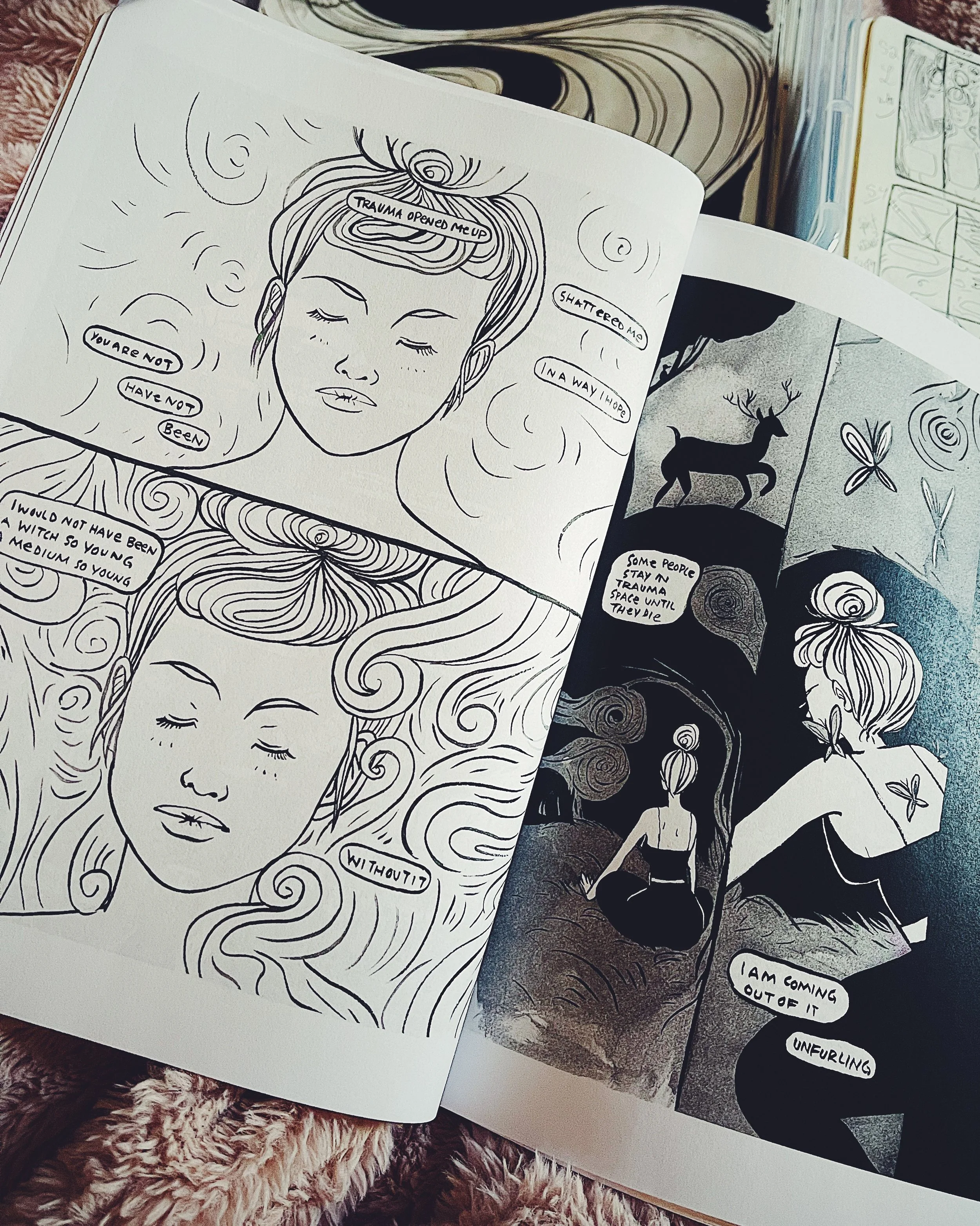 First printed proofs of the graphic novel Bodymagic by Sabrina Scott