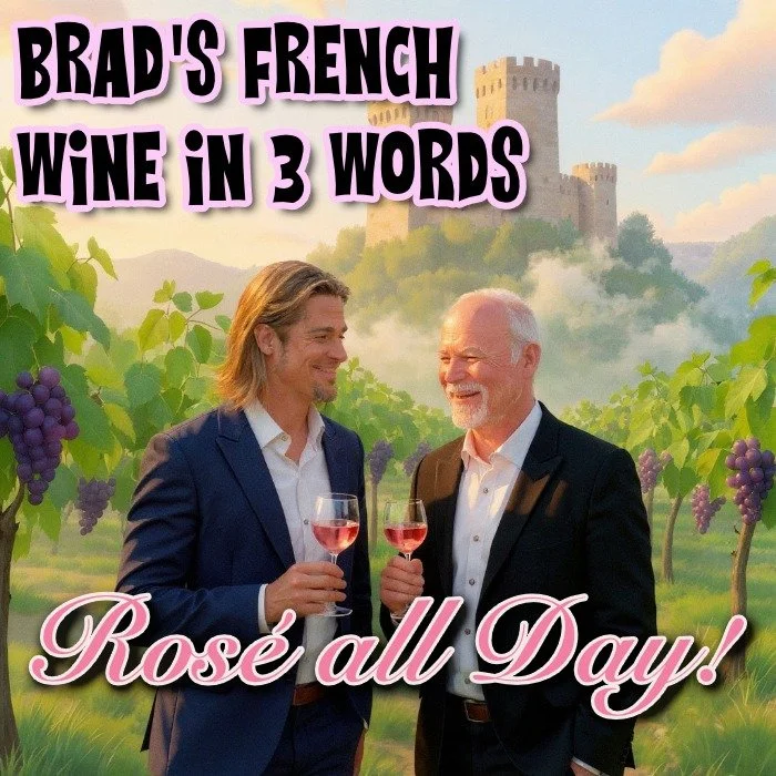 This time we try a Provence Ros&eacute; - beautiful light pink wine from the South of France. This 2024 Miraval Studio is a very good wine with a great price but is also famous as being partially owned by Brad Pitt! This wine is a tasty patio pounder