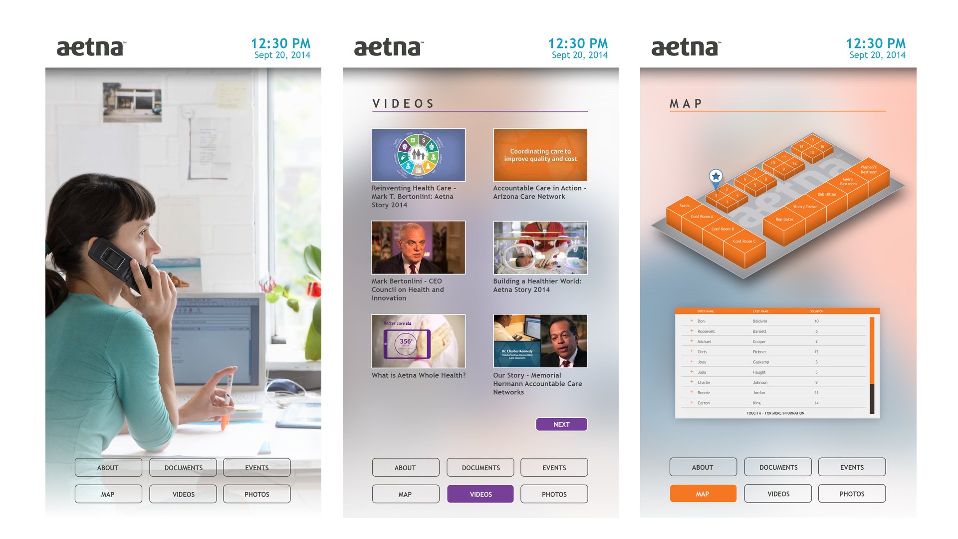 Aetna Interactive Touchscreen