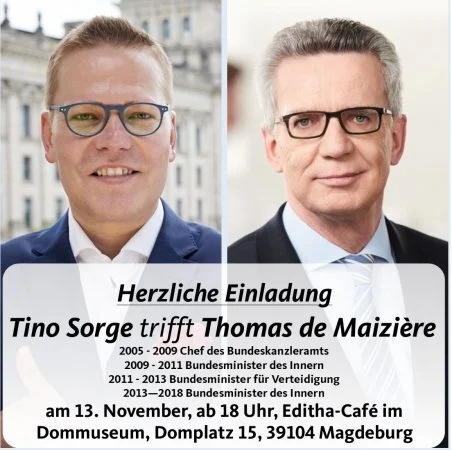 Buchvorstellung &amp; Bürgergespräch mit Thomas de Maiziére am 13. November in Magdeburg