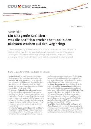 1 Jahr Große Koalition - Was wurde erreicht? Hier eine Zusammenstellung