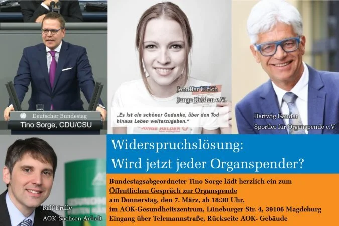 Herzliche Einladung: Bürgergespräch zum Thema Organspende am 7. März in Magdeburg