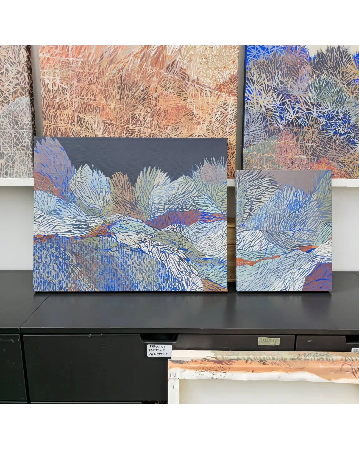 Two works heading to @boomgallery next week. 

If you're interested in these paintings, please get in touch via DM and I can let you know more details, or contact Boom Gallery directly.

#coastalwetland #coastallandscape #stylisedlandscape