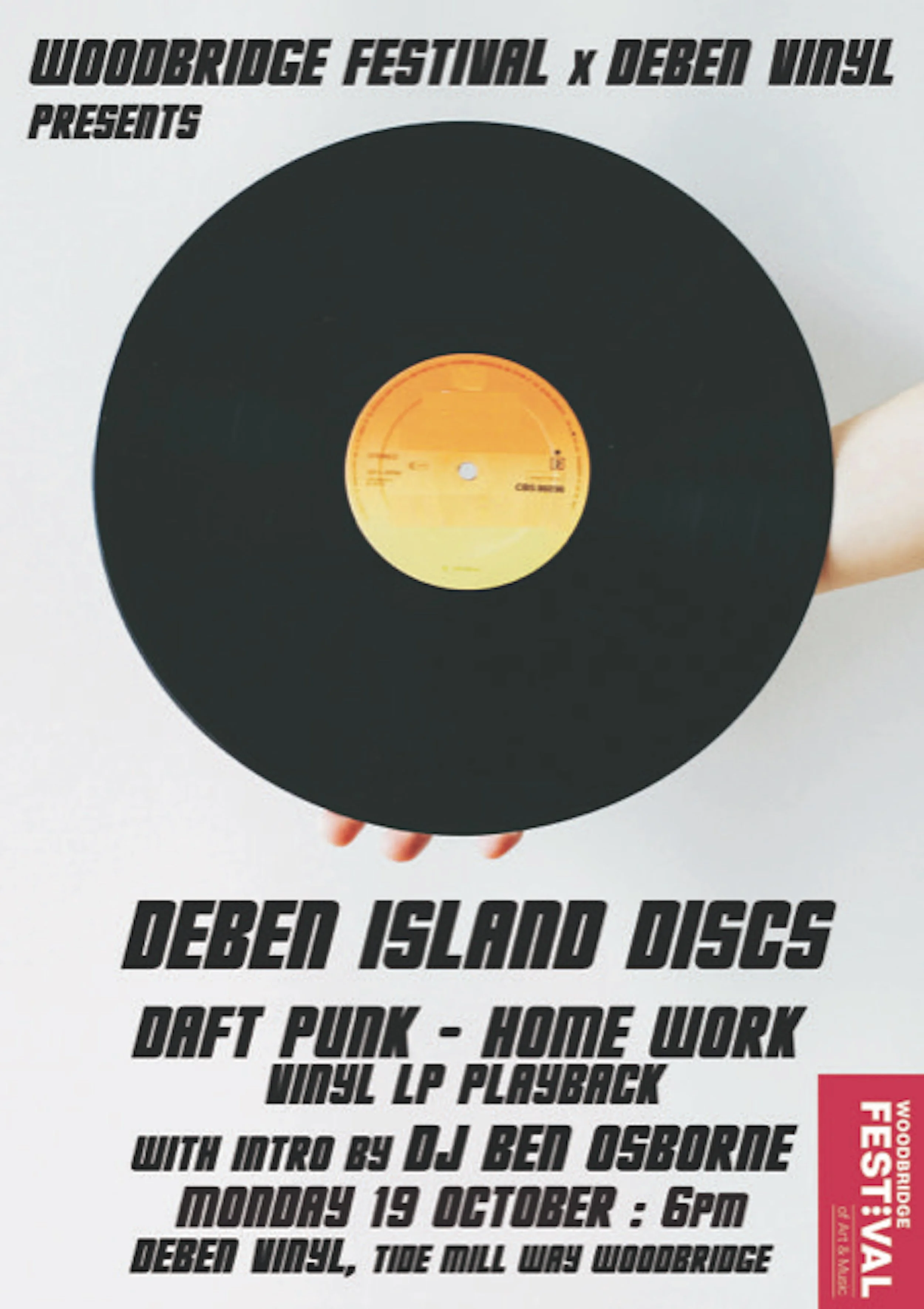 Monday 19 October, Deben Island Discs; Daft Punk Original Vinyl Pressing Playback