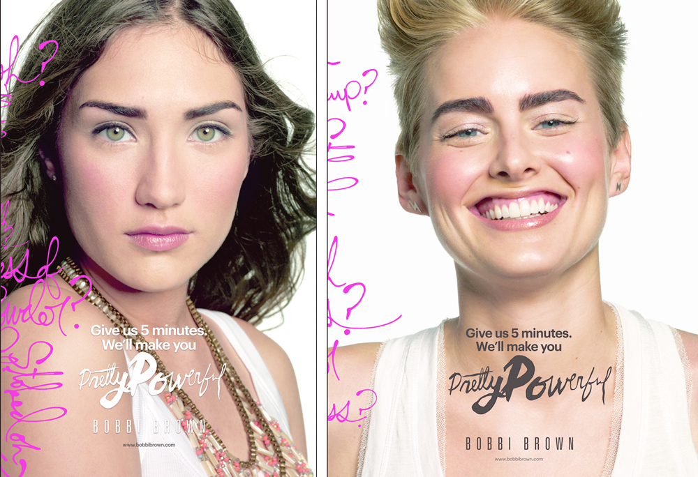 commercial advertising in NYC for Bobbi Brown Cosmetics featuring Pretty powerful women