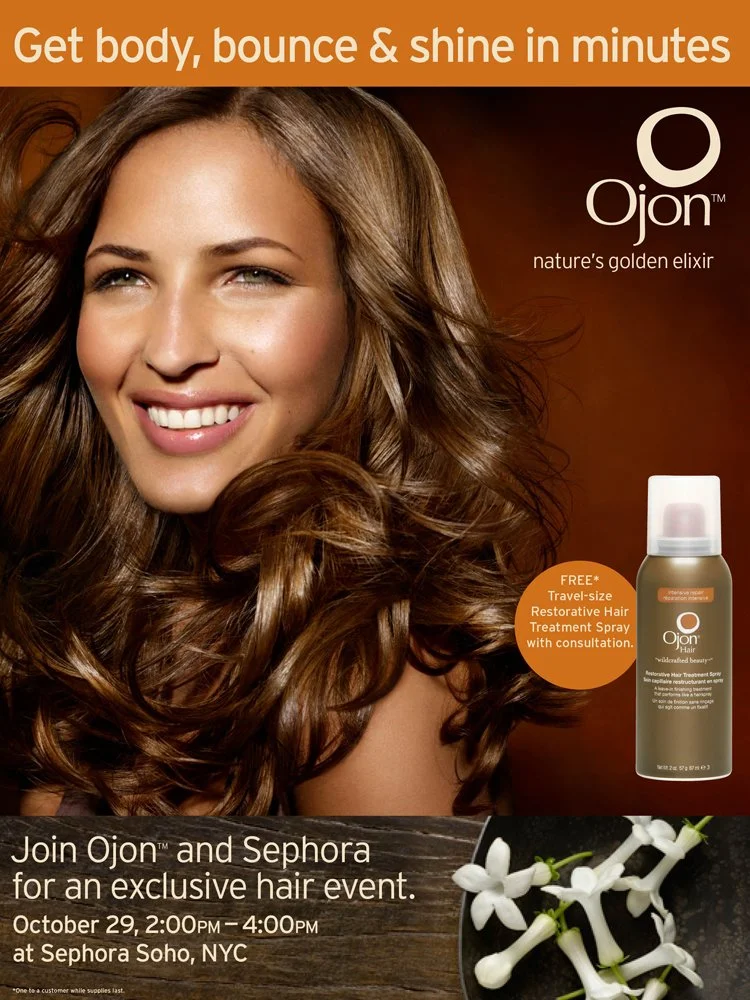 Ojon and Sephora Ad for Nature's golden elixir