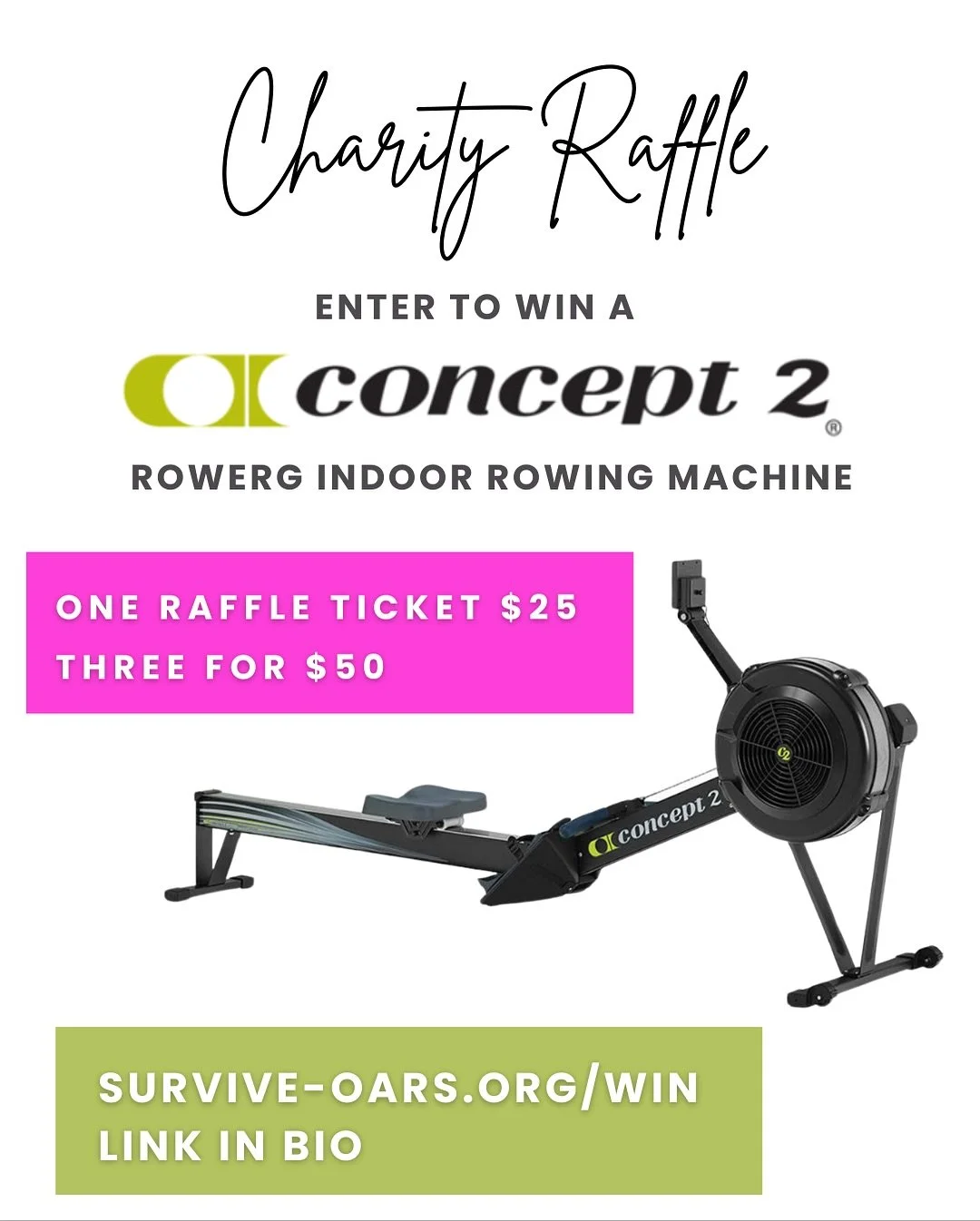 Every raffle ticket supports the Saugatuck SurviveOARS, breast cancer survivor rowing program that helps women rebuild strength, confidence, and community through the power of rowing.

🎟️ Enter today &mdash; row stronger, give back, and make every s