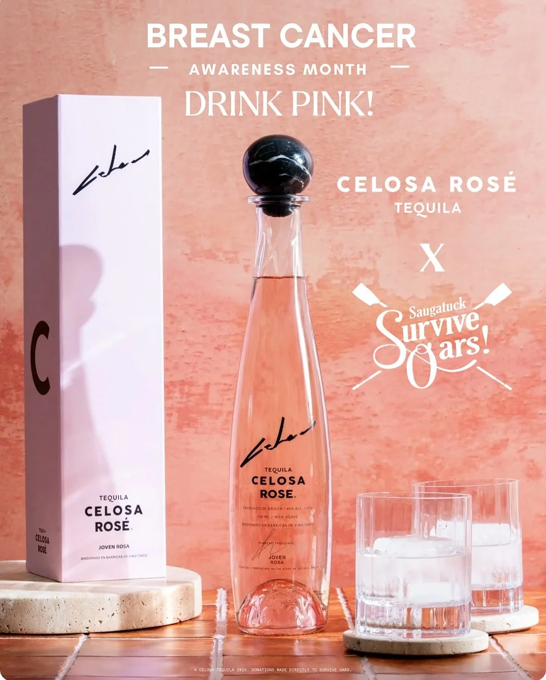 We&rsquo;re beyond honored to partner with Celosa Rose Tequila, a brand that pours passion and purpose into everything they do. 🌸

This month, Celosa Rose is supporting our SurviveOARS breast cancer rowing program by donating $5 for every bottle sol