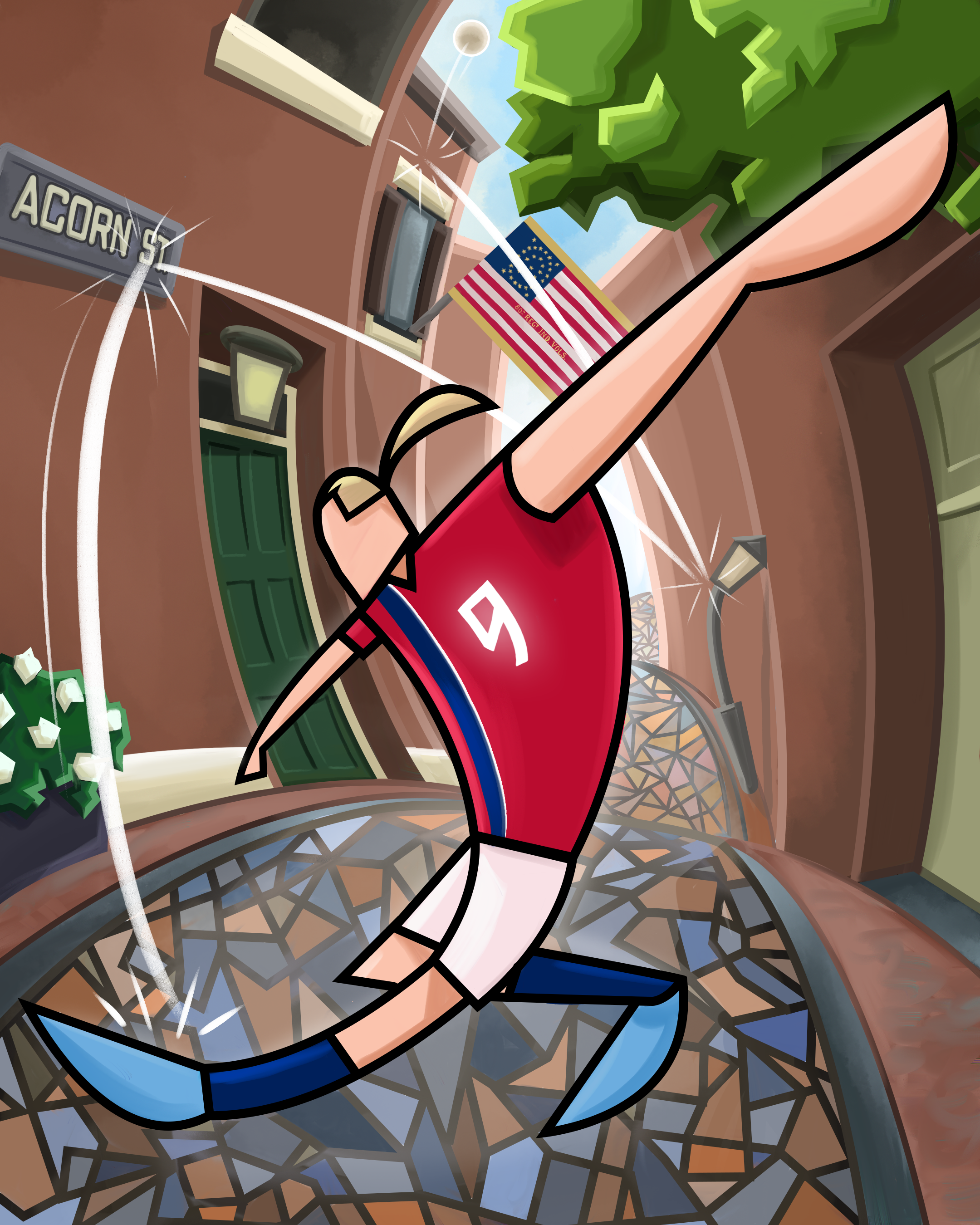 Erling Haaland illustration. Part of a World Cup Countdown series for Manchester City FC