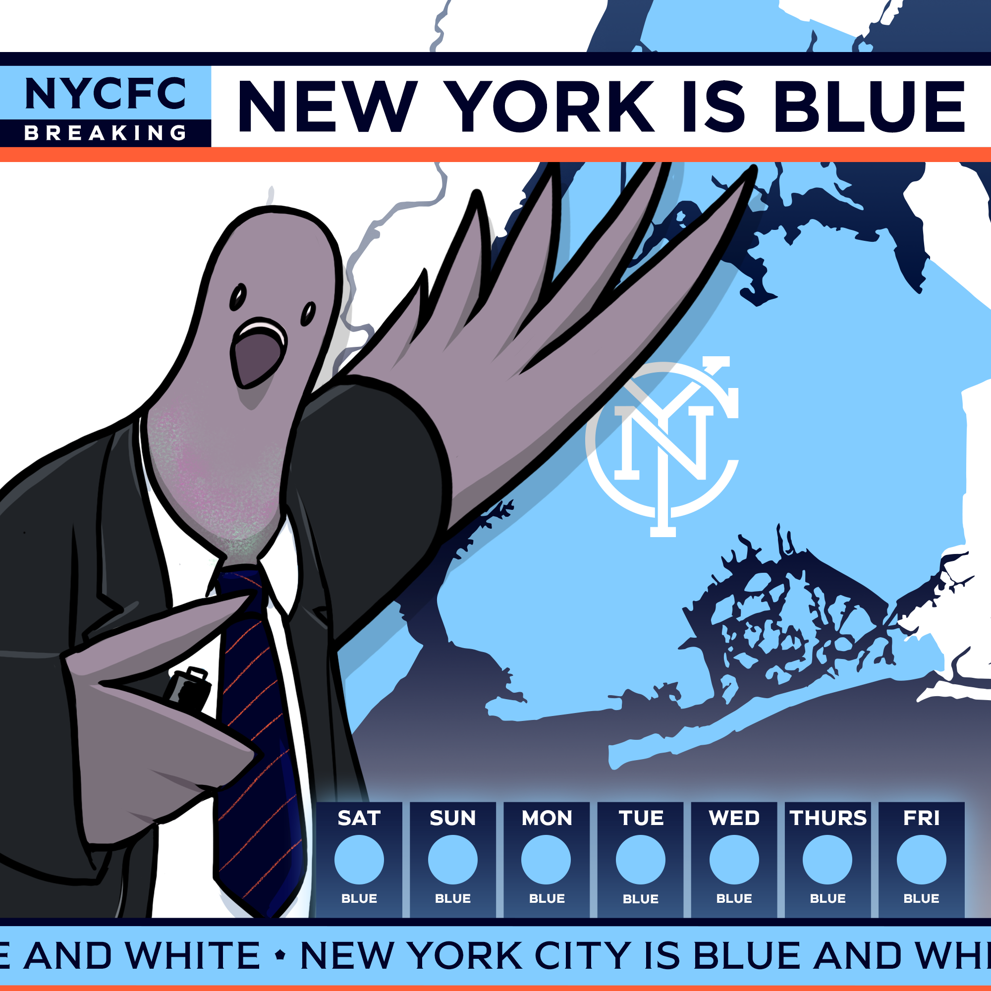 Reactive illustration for New York City FC social channels