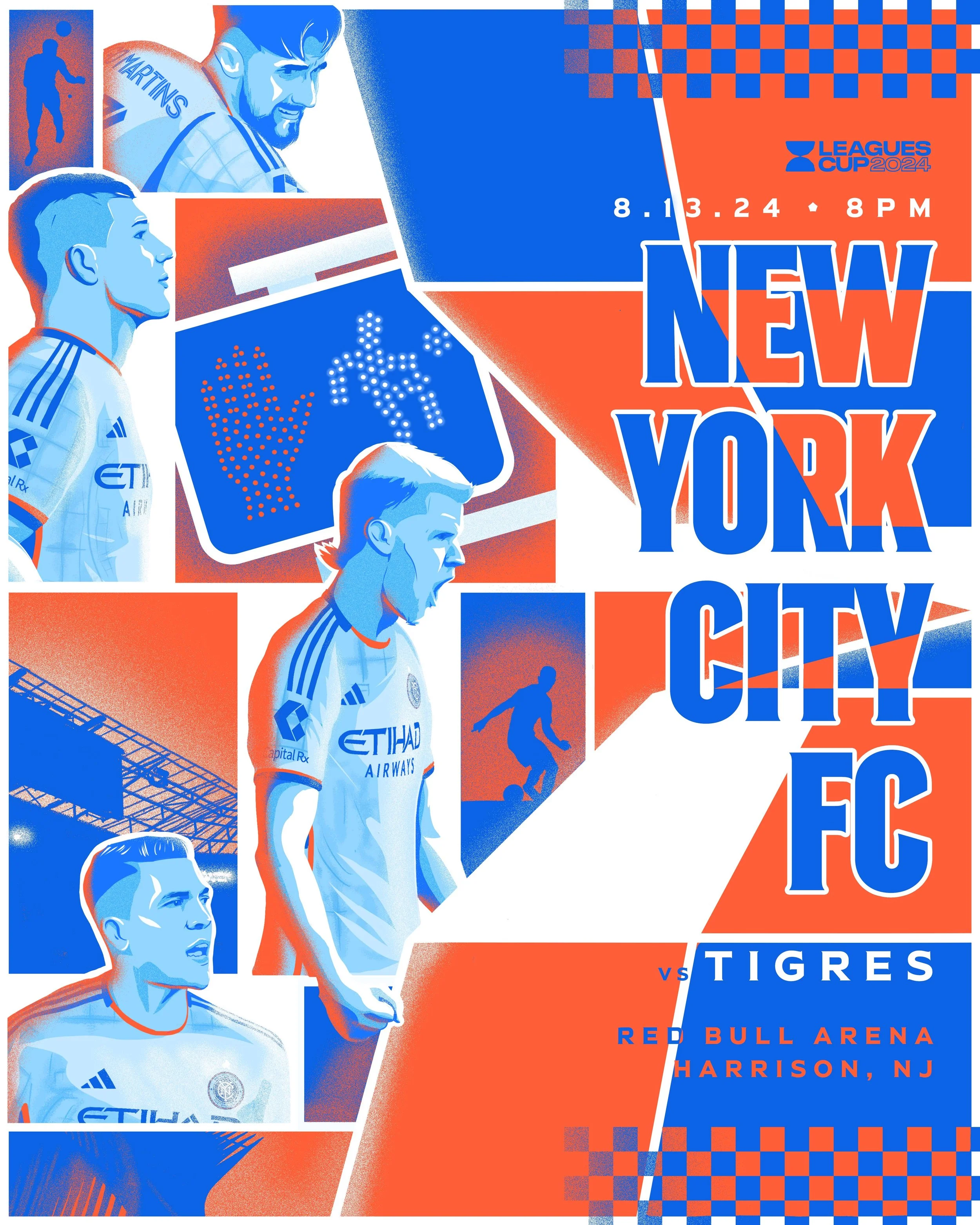 Leagues Cup match day poster for New York City FC