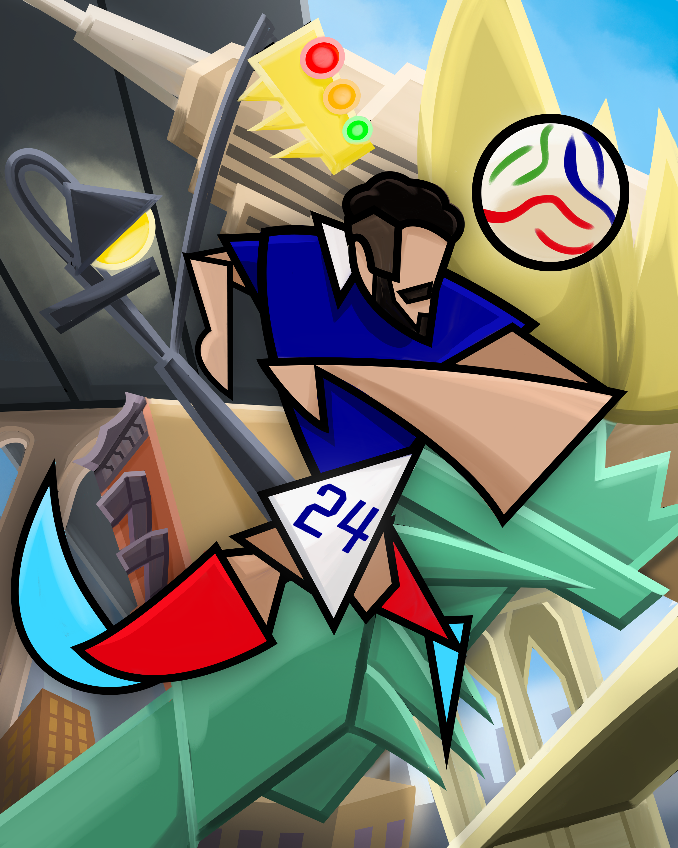 Rayan Cherki illustration Part of a World Cup Countdown series for Manchester City FC