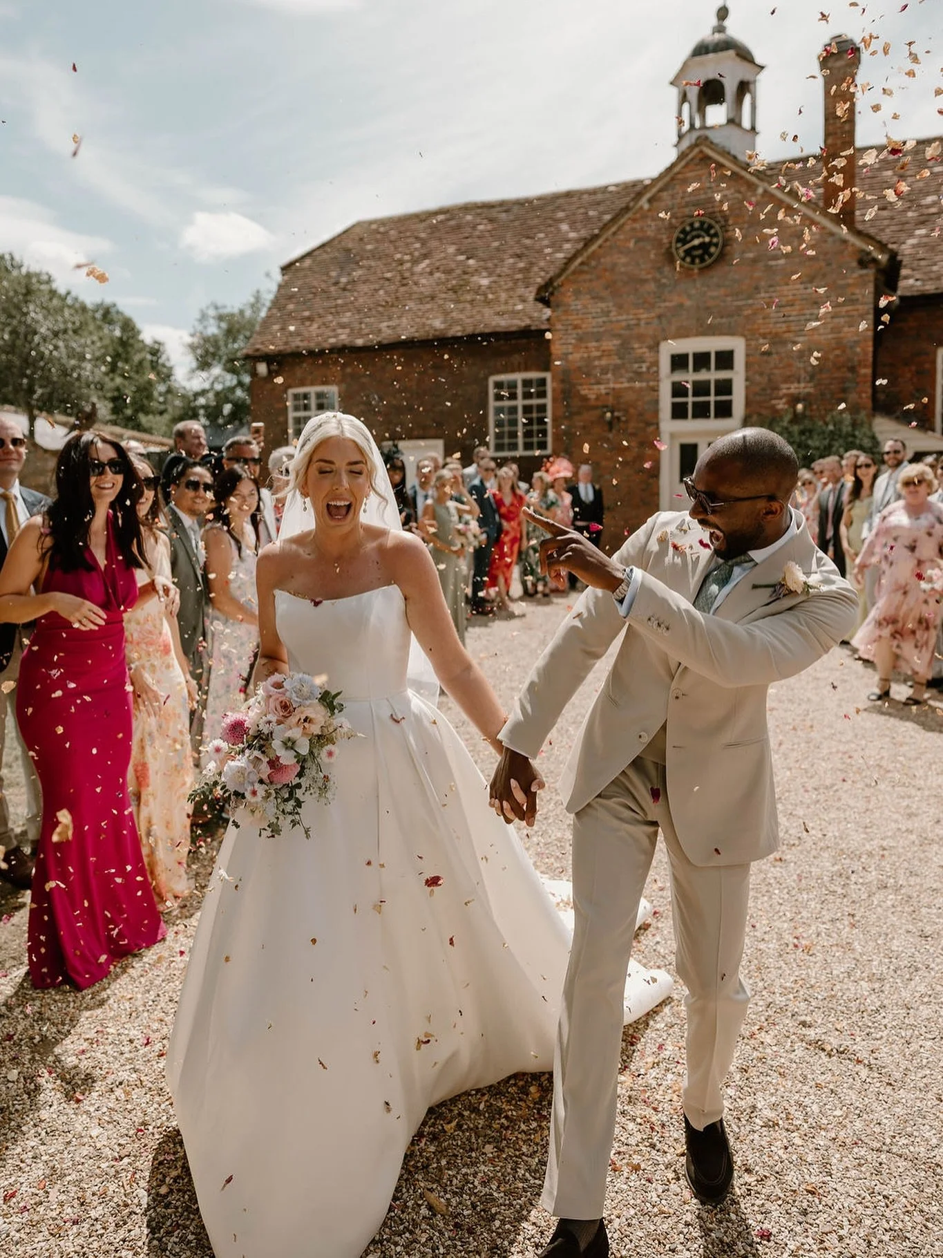 Chris &amp; Maisie / JOY 💕✨💒

🤵🏾&zwj;♂️👰🏼&zwj;♀️ - @ambo_cd @maisieambo 
💒 - @stanlakeparkweddings 
📸 - @sophielouisephotography___ 
💄 - @rubyloubeauty 
💇&zwj;♀️ - @bridal_hairstylist 
👗 - @thebridalroomhoylake @maggiesotterodesigns 

#mra